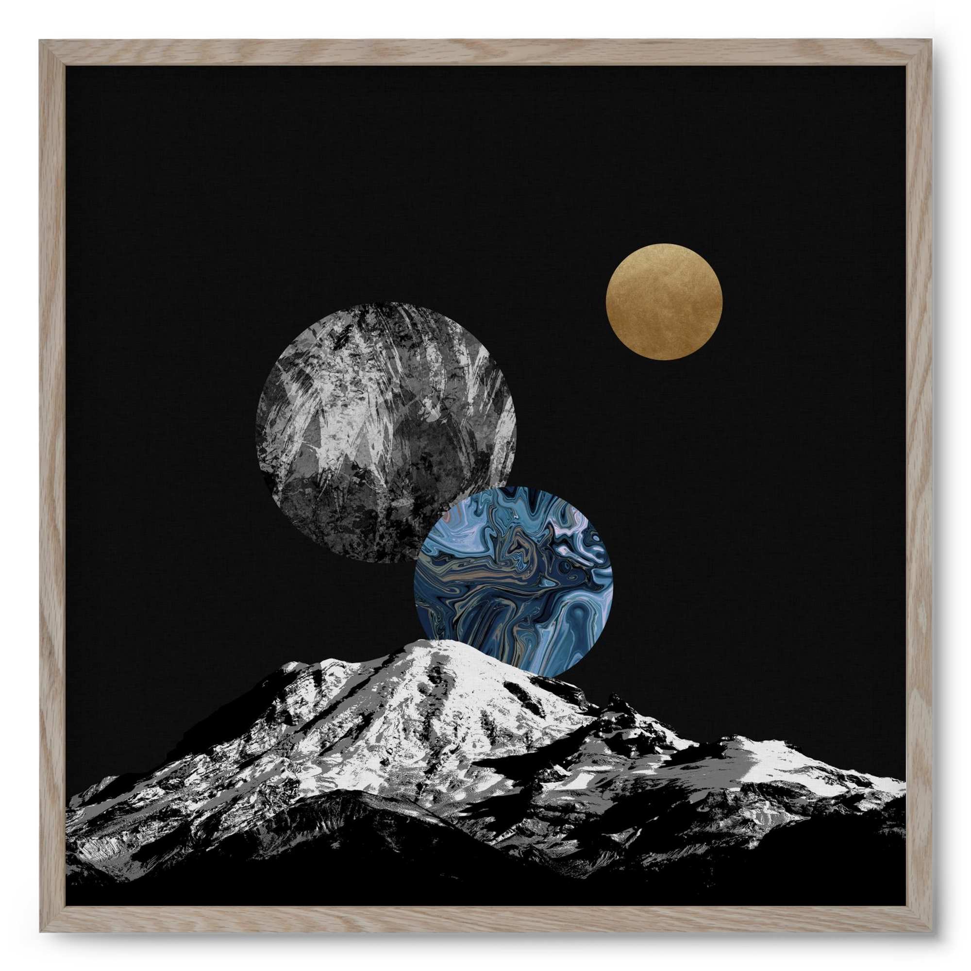 Space II, 50x50 cm (50x50 cm), Tölgy keret