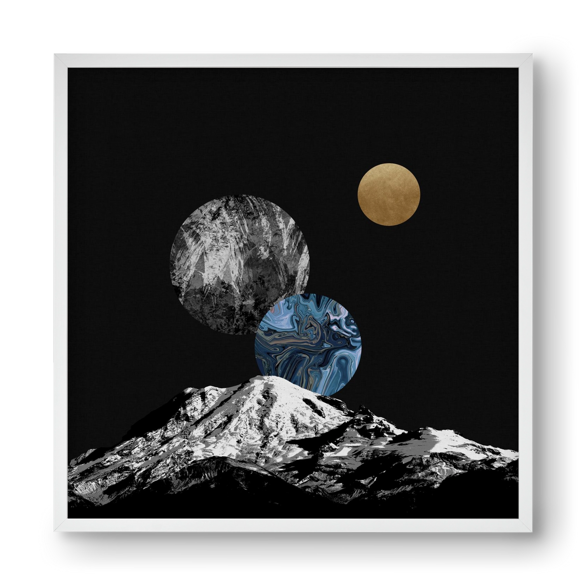 Space II, 40x40 cm (40x40 cm), Fehér keret