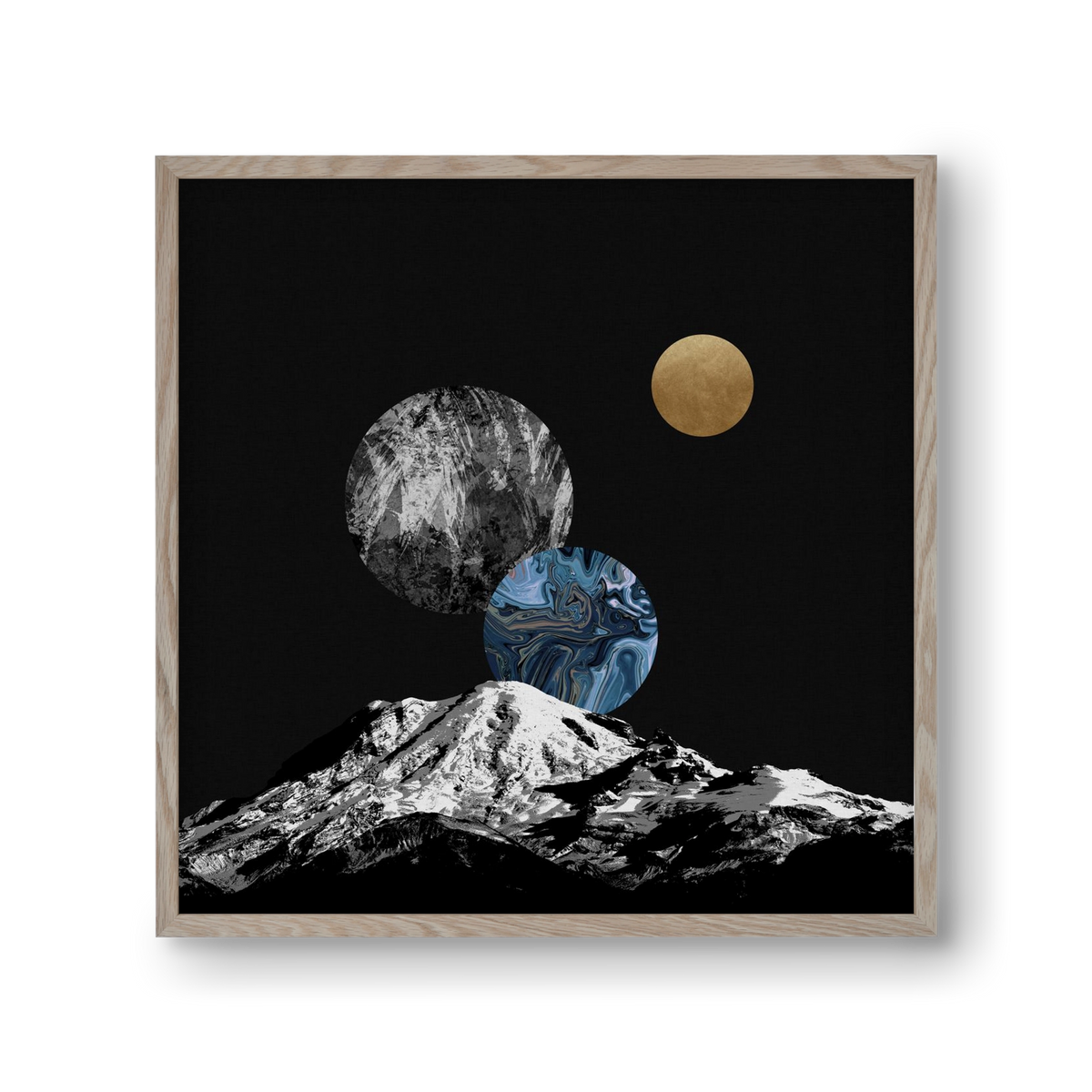 Space II, 30x30 cm (30x30 cm), Tölgy keret