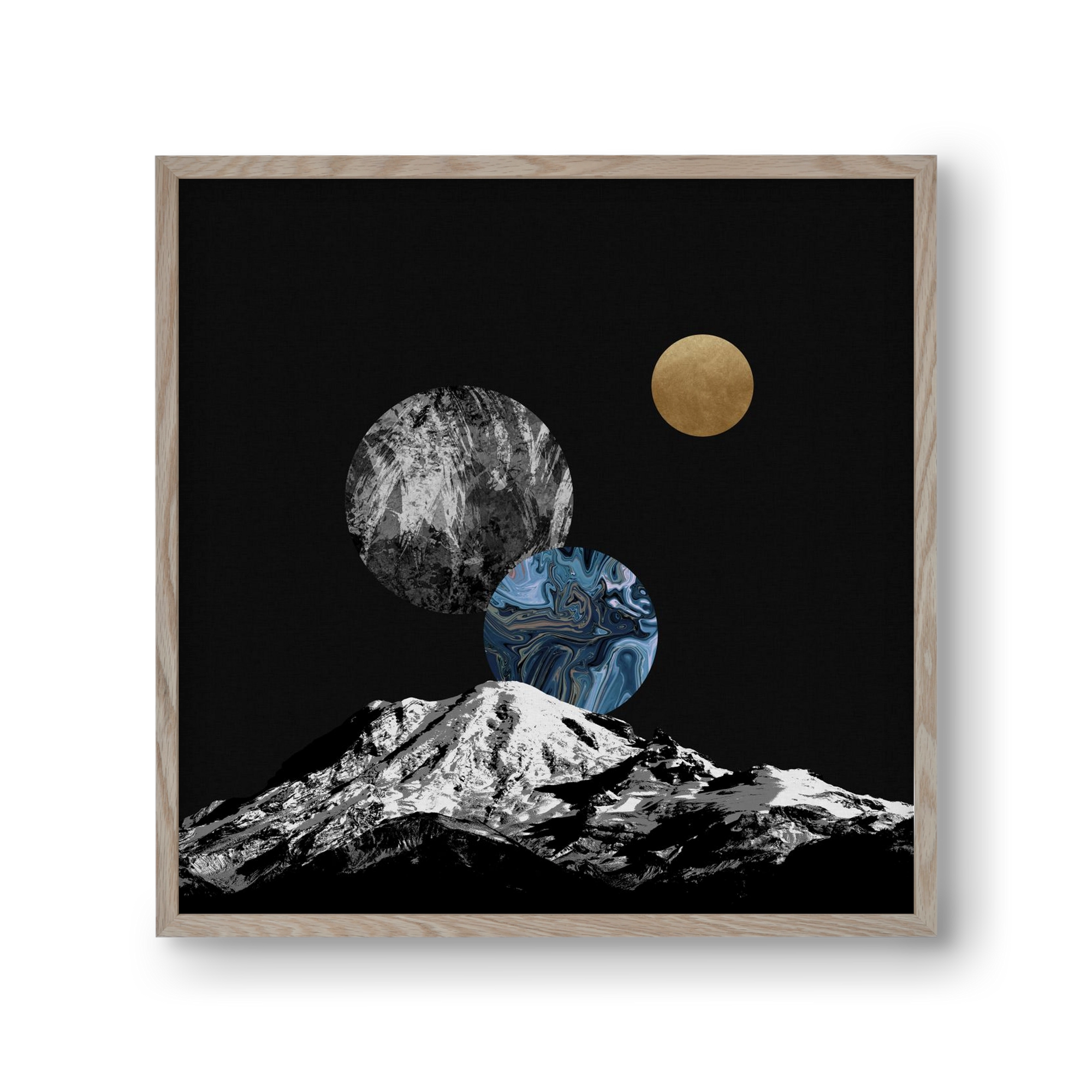 Space II, 30x30 cm (30x30 cm), Tölgy keret