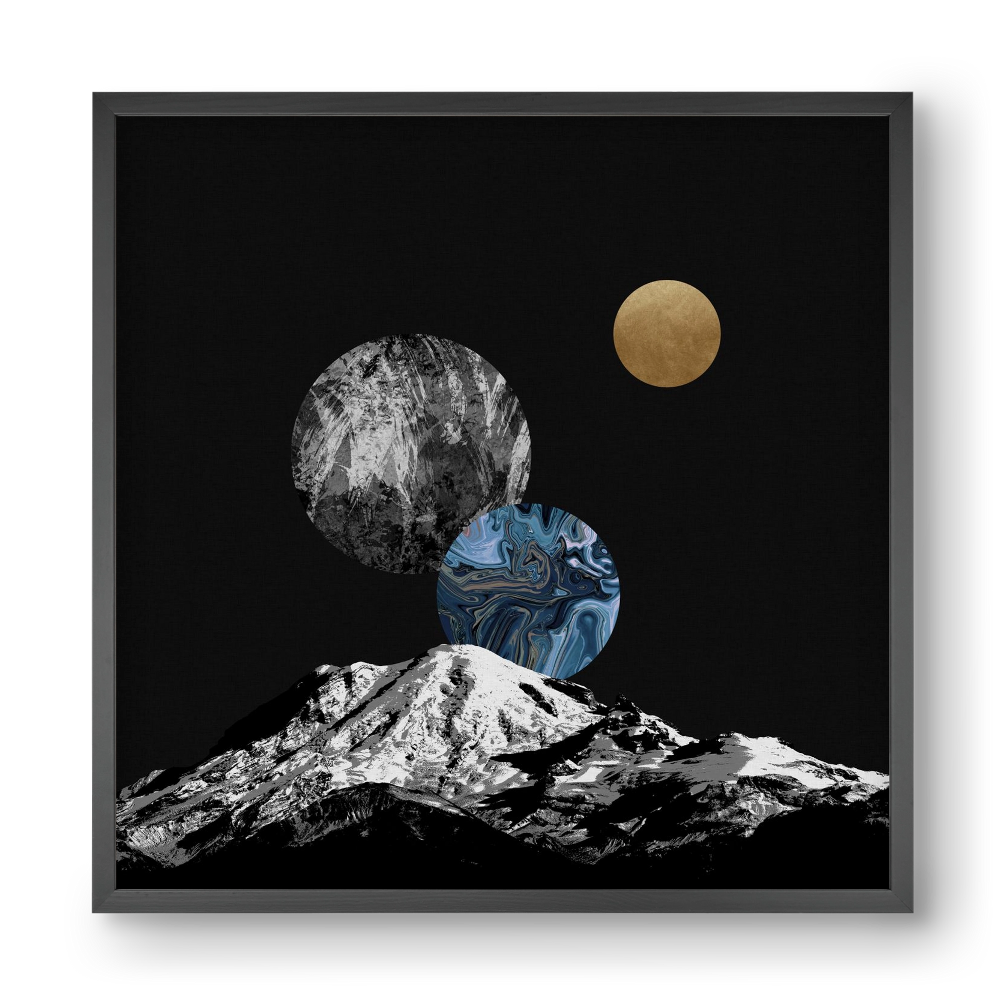 Space II, 40x40 cm (40x40 cm), Fekete keret