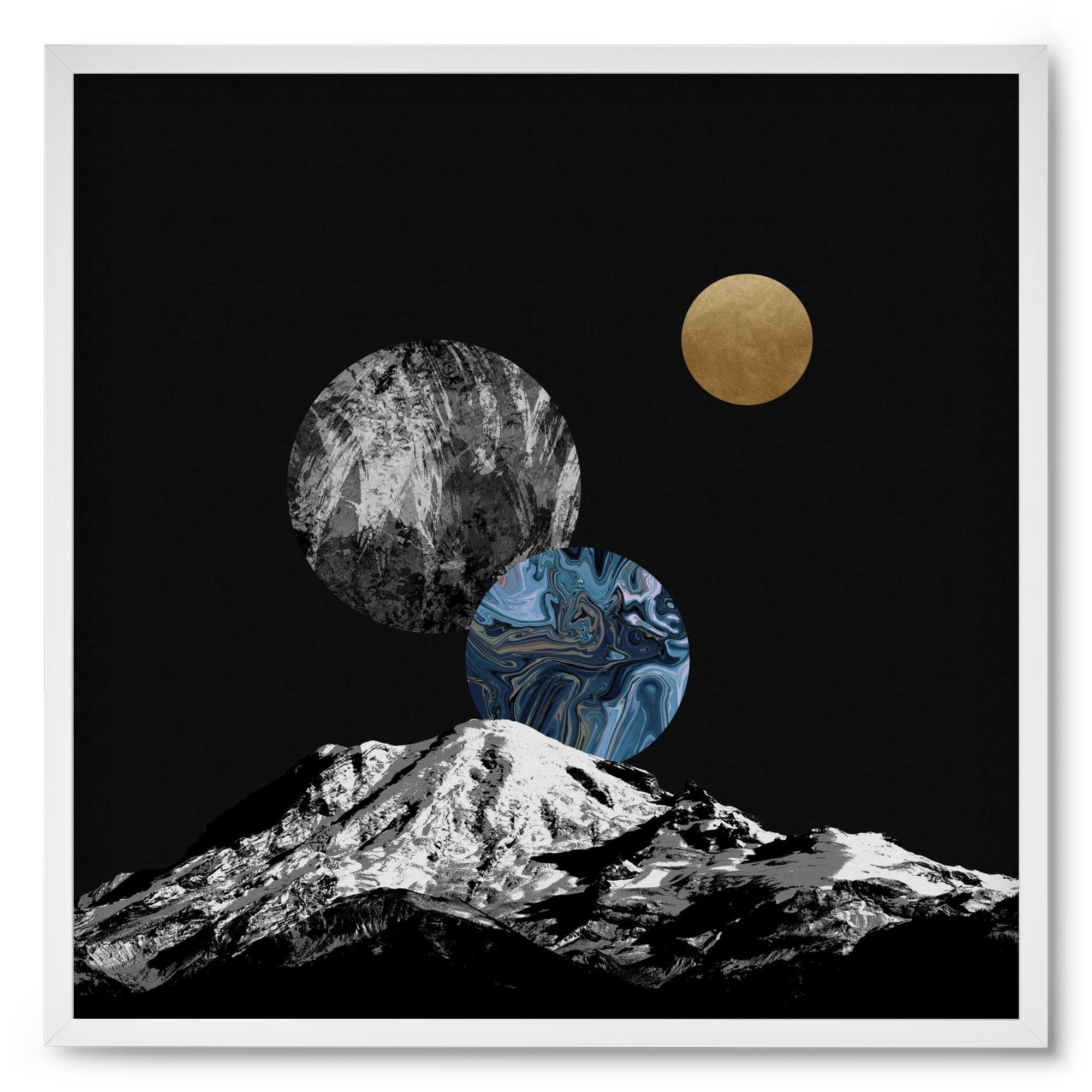 Space II, 50x50 cm (50x50 cm), Fehér keret