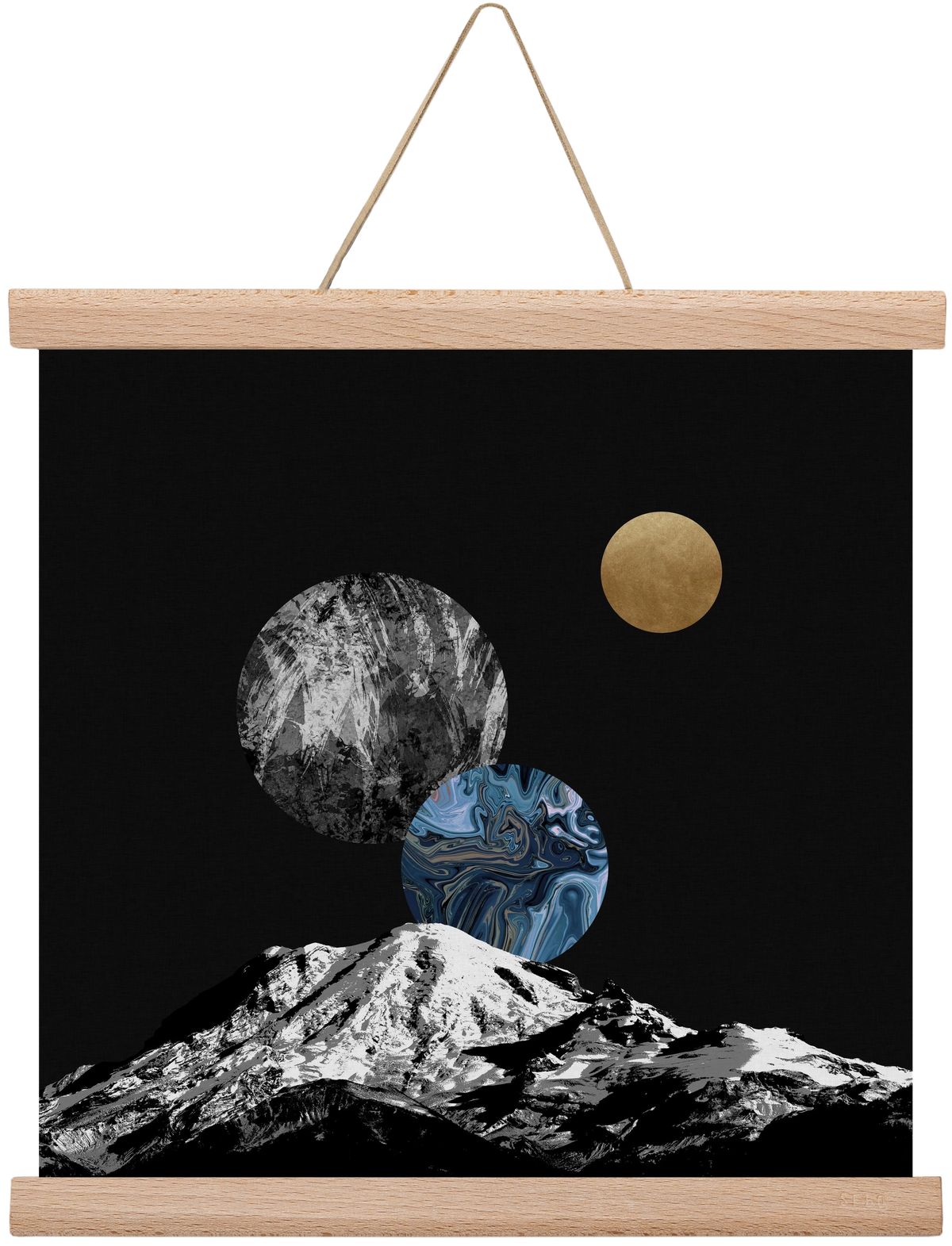 Space II, 30x30 cm (30x30 cm), Tölgy akasztó