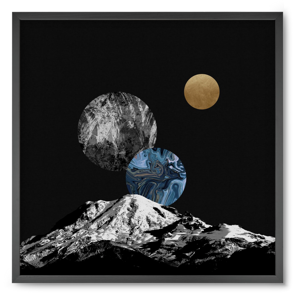 Space II, 50x50 cm (50x50 cm), Fekete keret