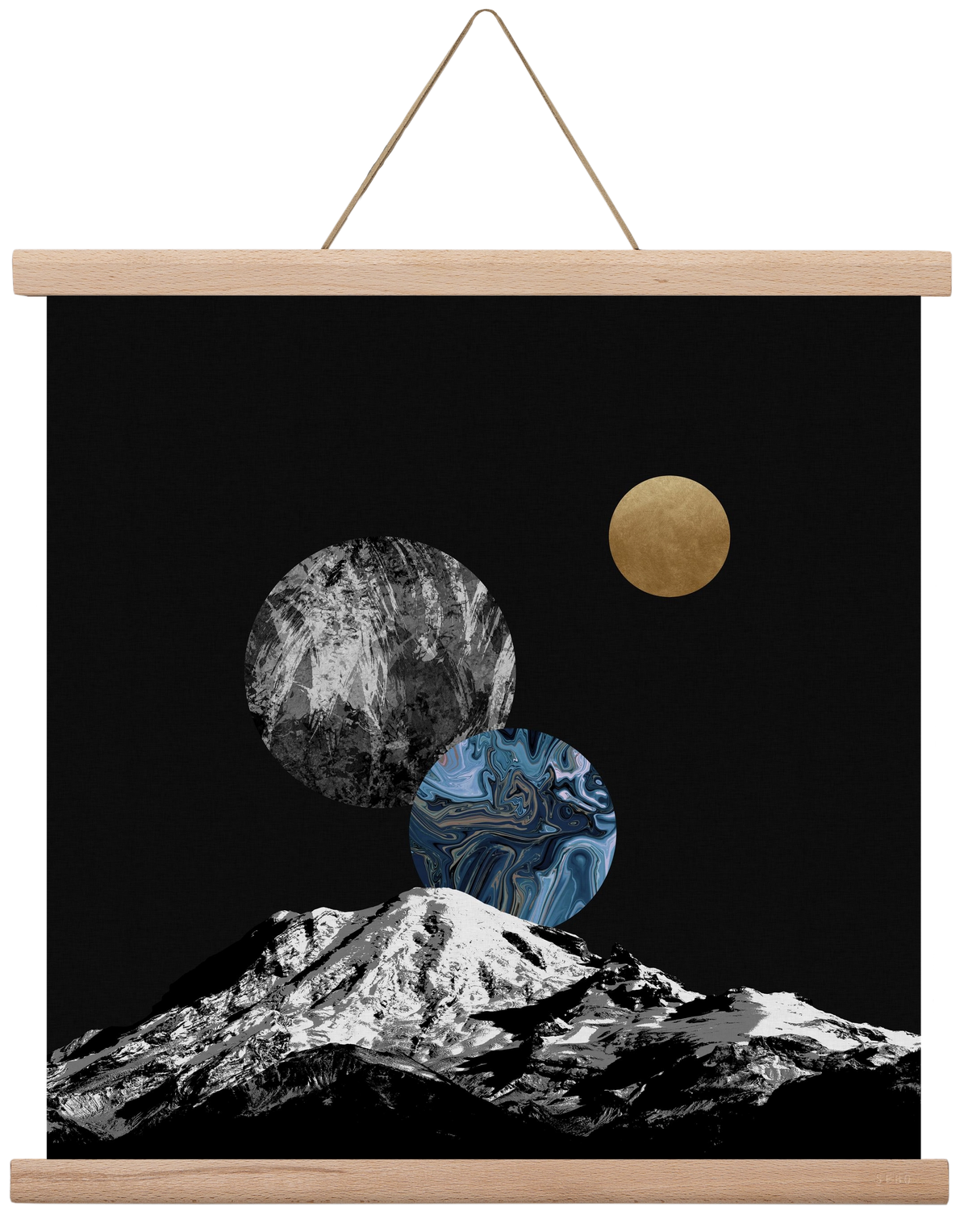 Space II, 40x40 cm (40x40 cm), Tölgy akasztó