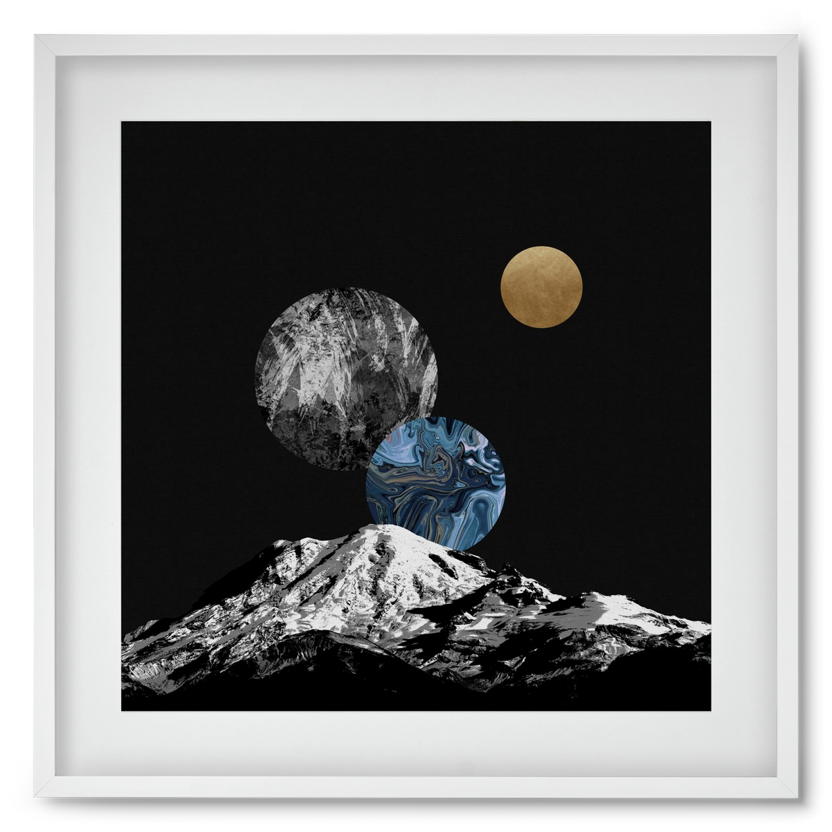 Space II, 50x50 cm (40x40 cm), Fehér keret, paszpartuval