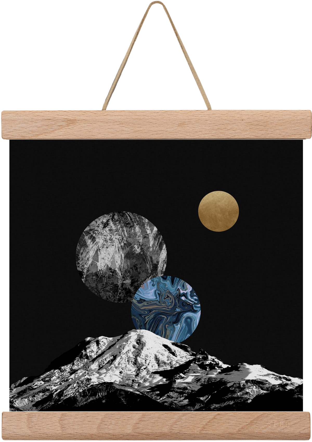 Space II, 20x20 cm (20x20 cm), Tölgy akasztó