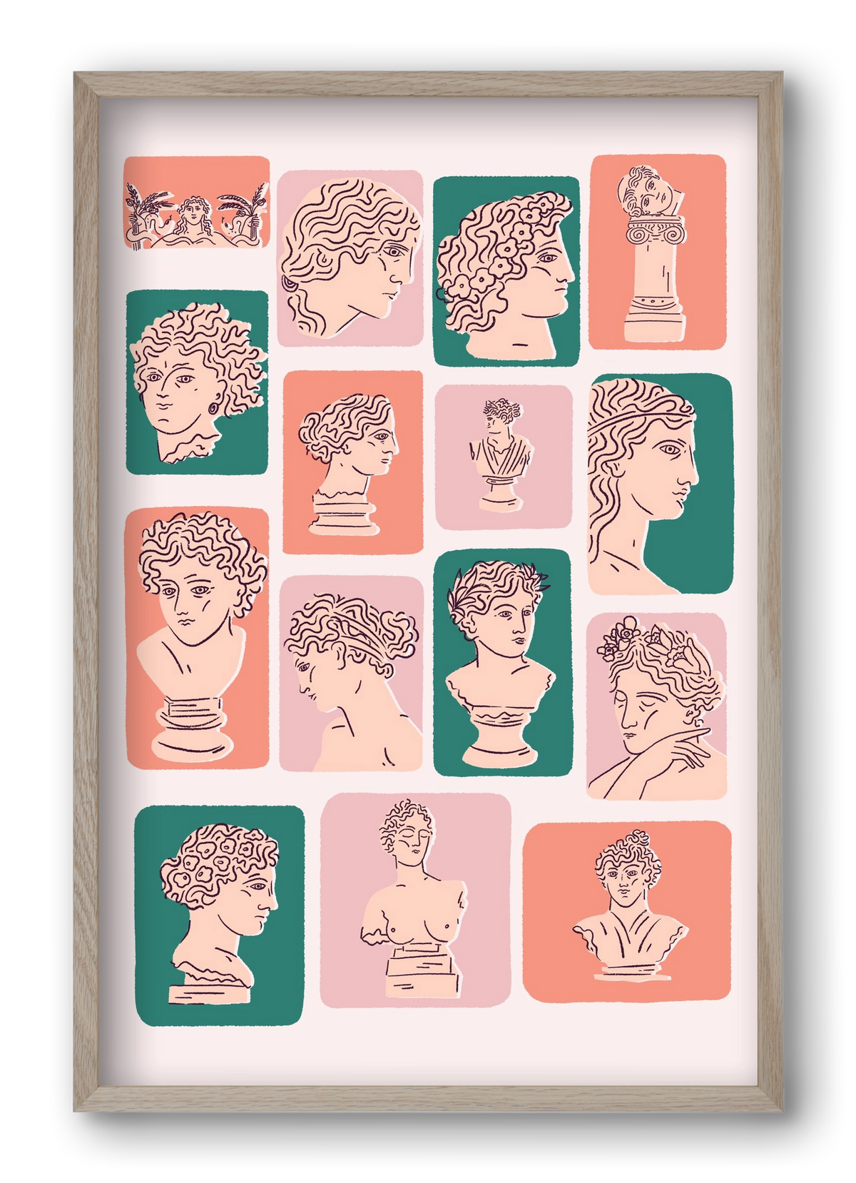 Ancient Faces, 40x60 cm (40x60 cm), Tölgy keret