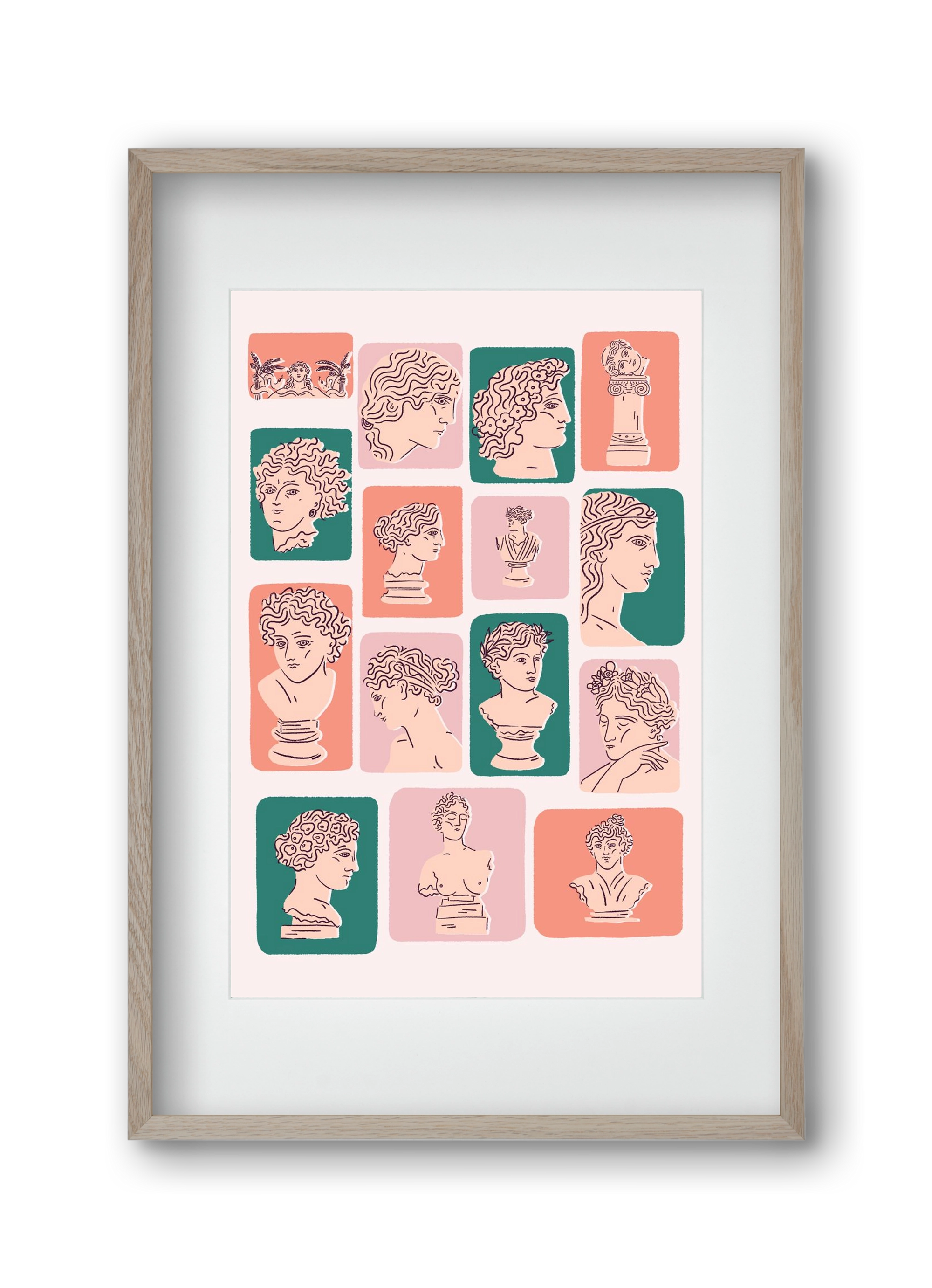 Ancient Faces, 30x45 cm (20x30 cm), Tölgy keret, paszpartuval