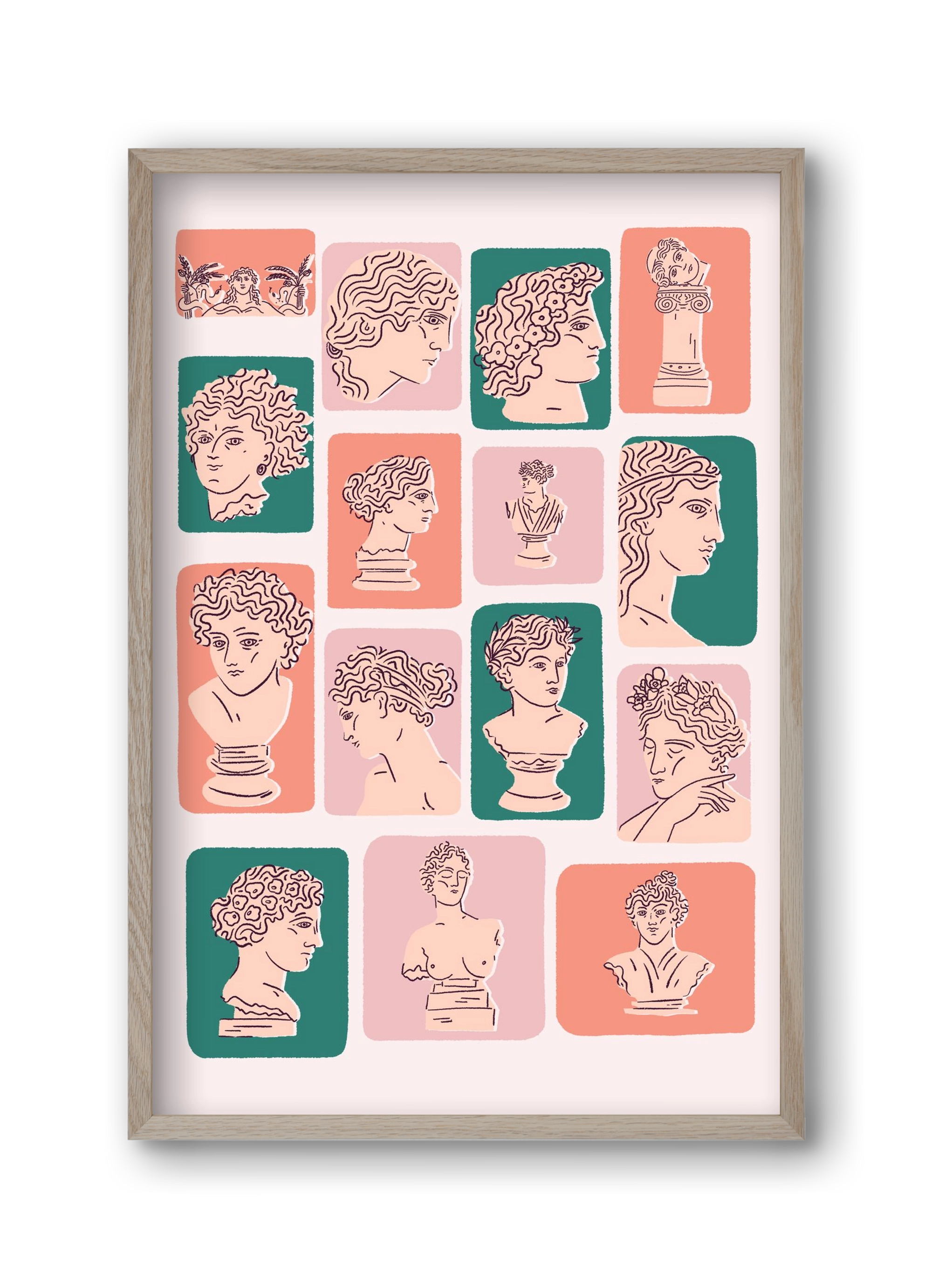 Ancient Faces, 30x45 cm (30x45 cm), Tölgy keret