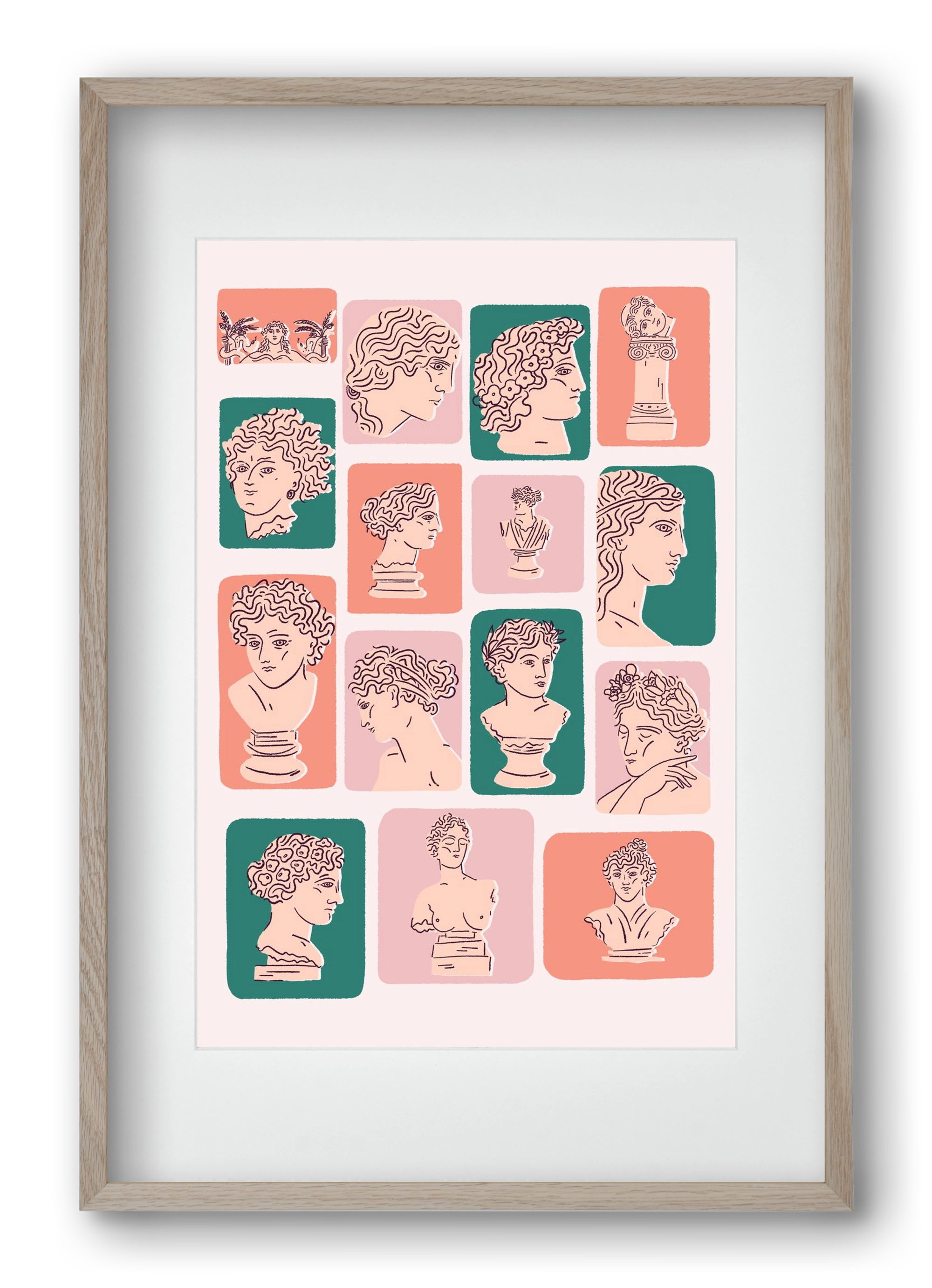 Ancient Faces, 40x60 cm (30x45 cm), Tölgy keret, paszpartuval