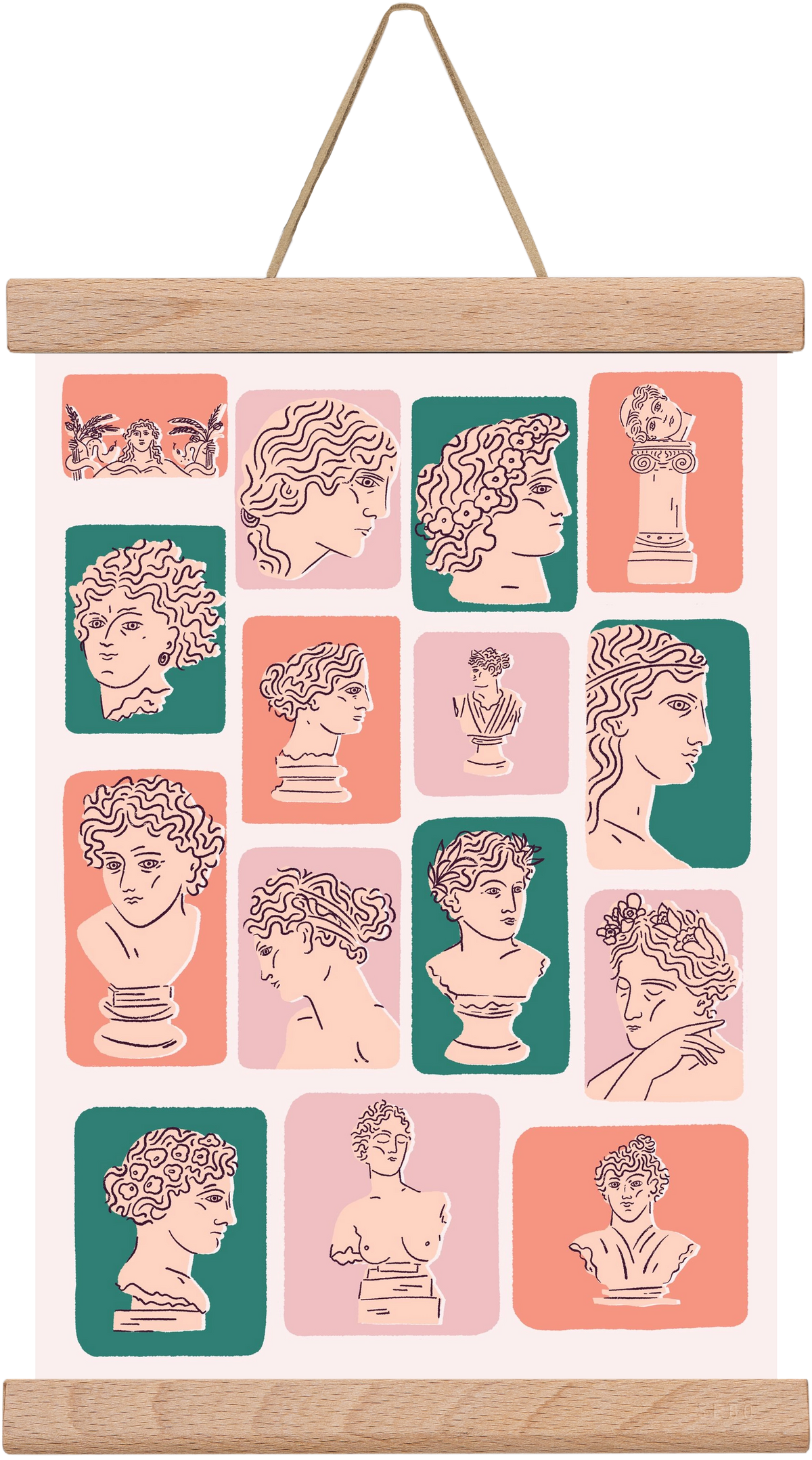 Ancient Faces, 20x30 cm (20x30 cm), Tölgy akasztó