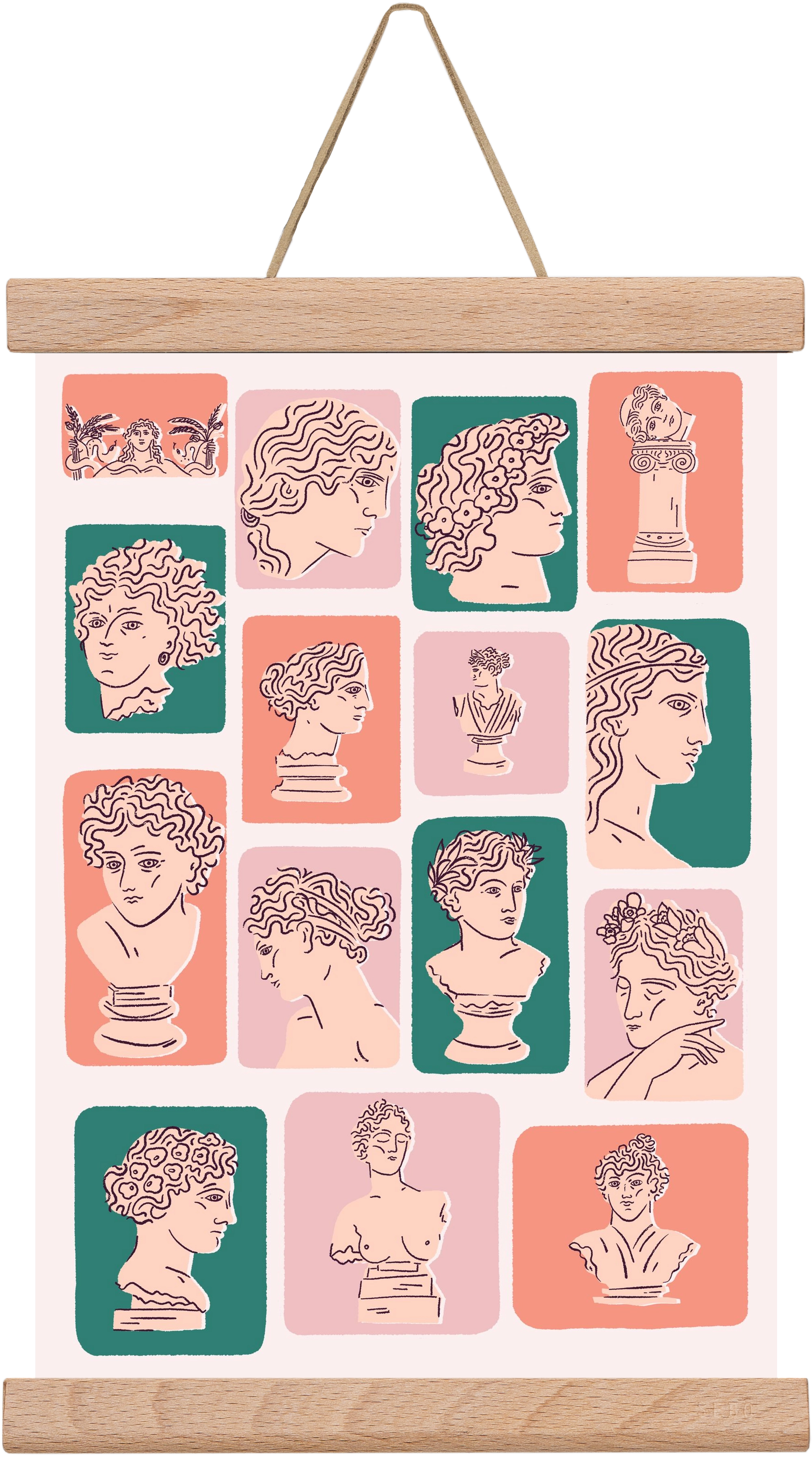 Ancient Faces, 20x30 cm (20x30 cm), Tölgy akasztó