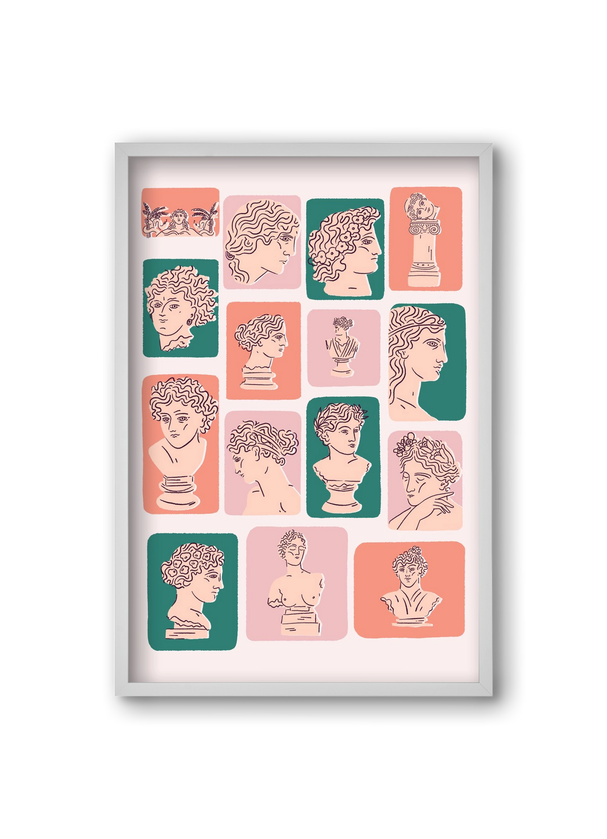 Ancient Faces, 20x30 cm (20x30 cm), Fehér keret