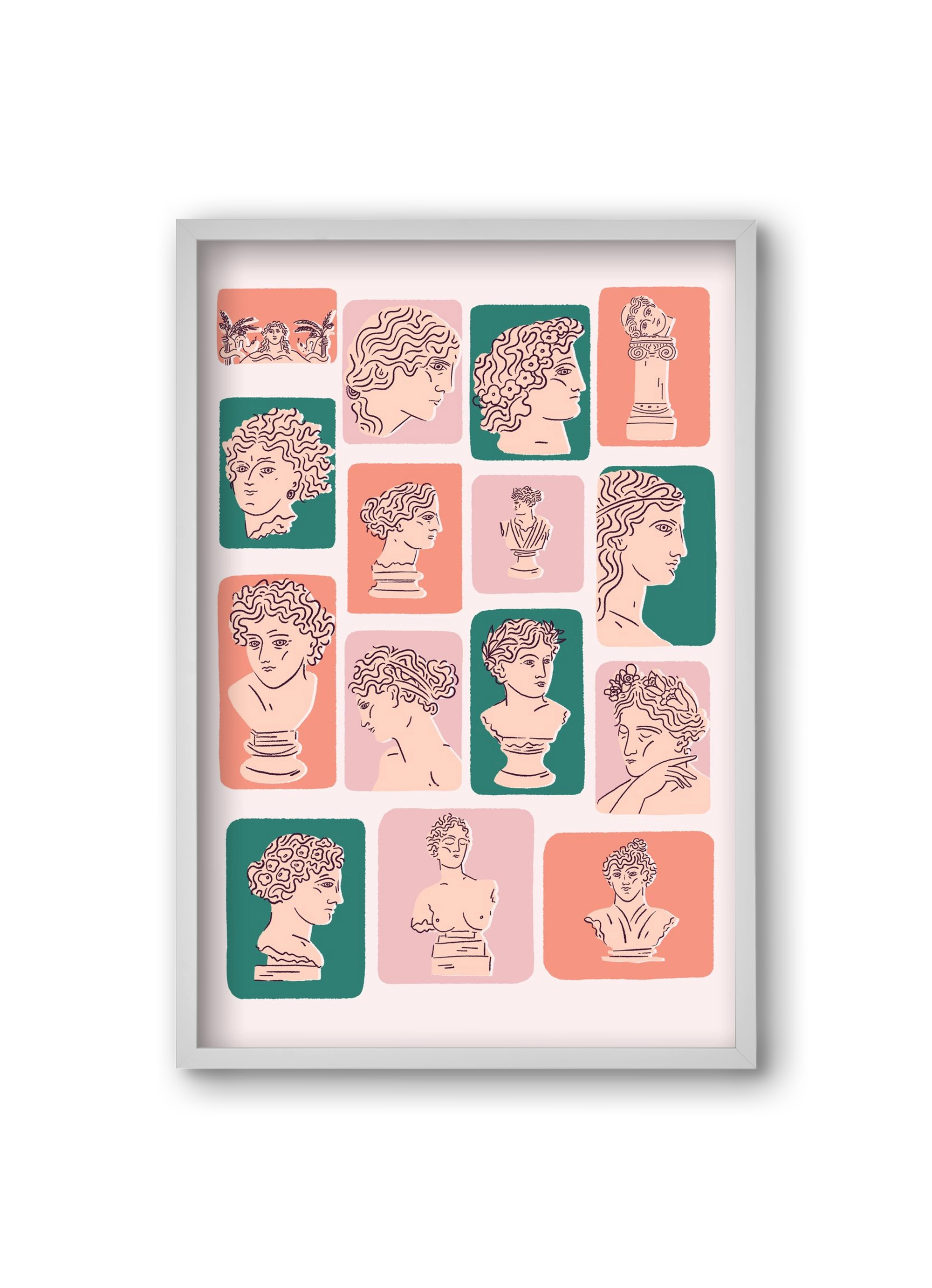 Ancient Faces, 20x30 cm (20x30 cm), Fehér keret