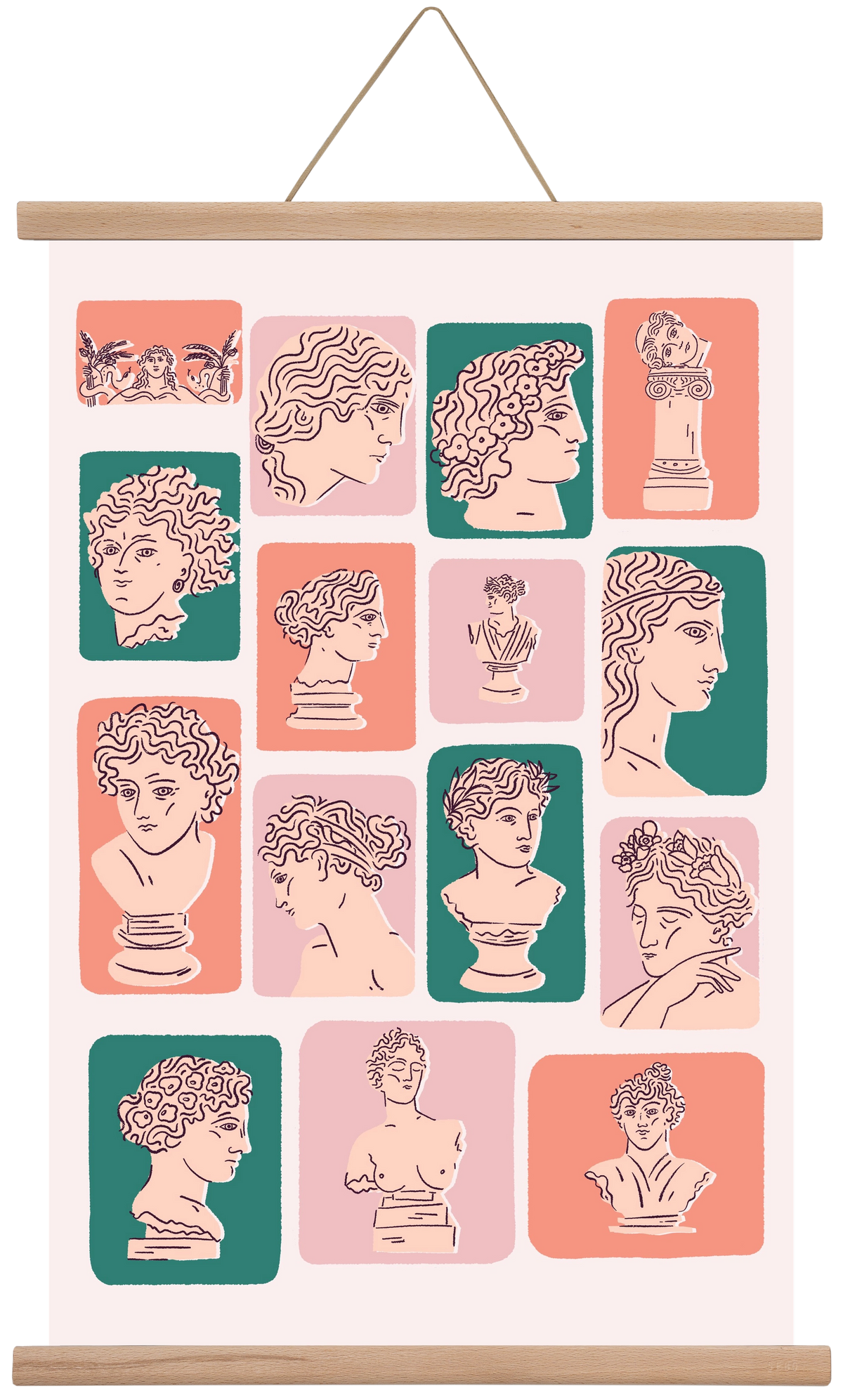 Ancient Faces, 40x60 cm (40x60 cm), Tölgy akasztó