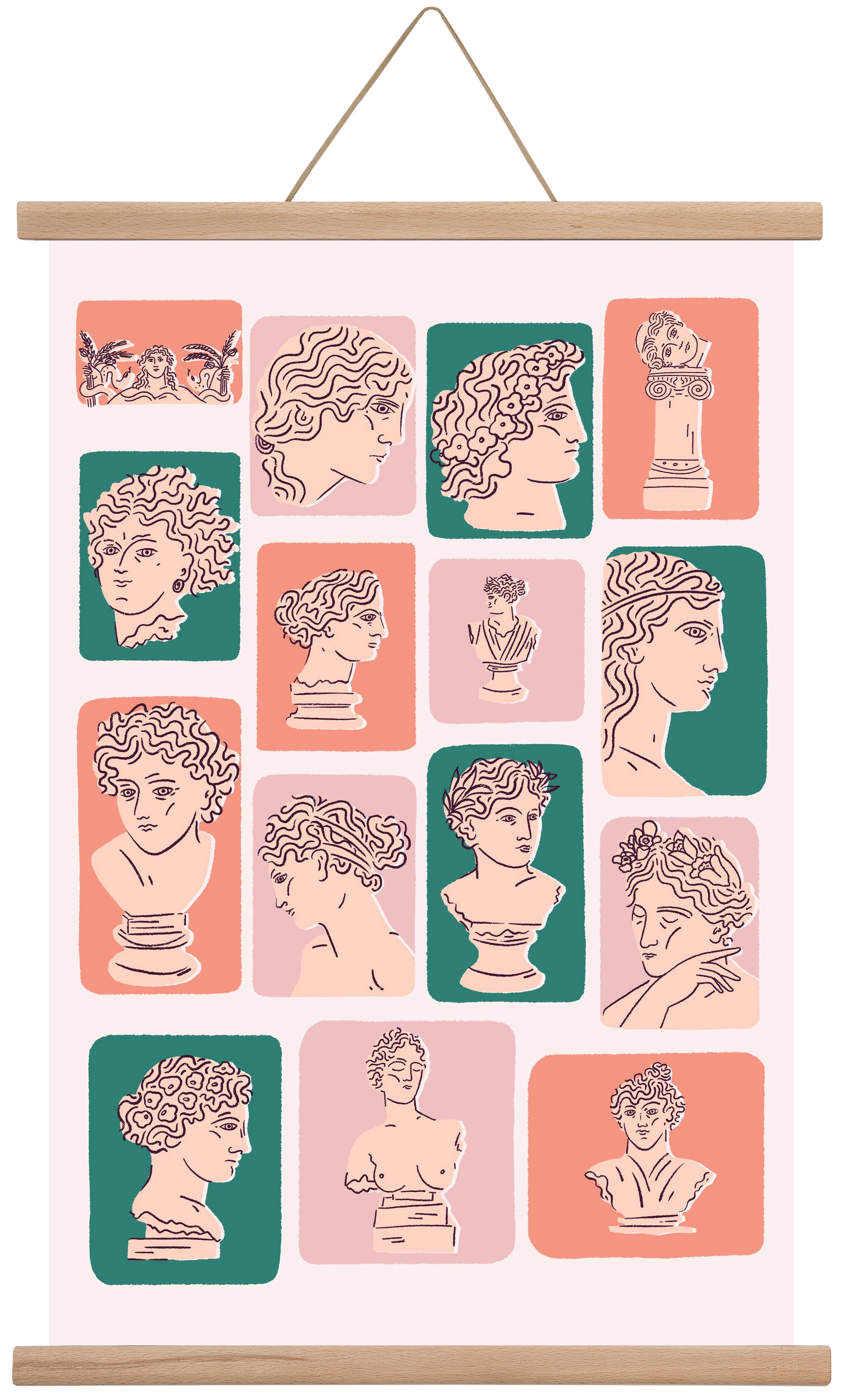 Ancient Faces, 40x60 cm (40x60 cm), Tölgy akasztó