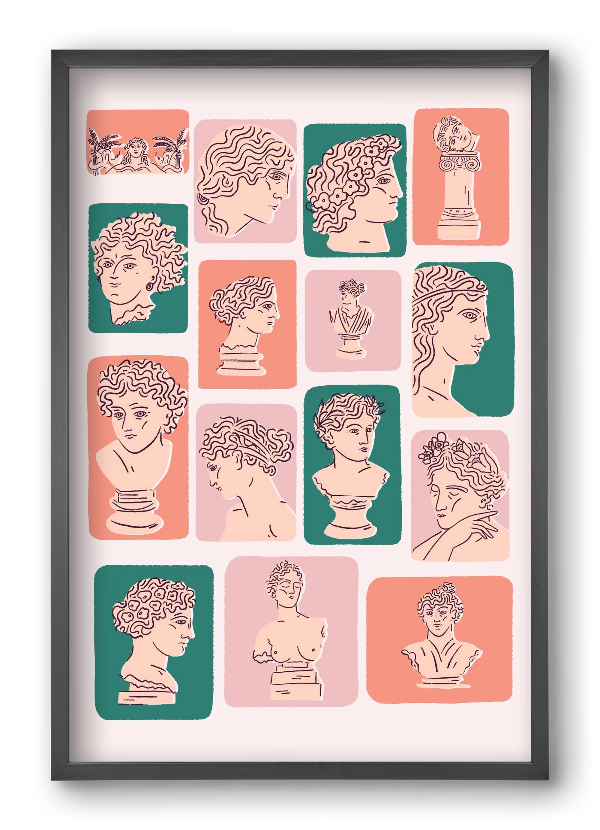 Ancient Faces, 40x60 cm (40x60 cm), Fekete keret