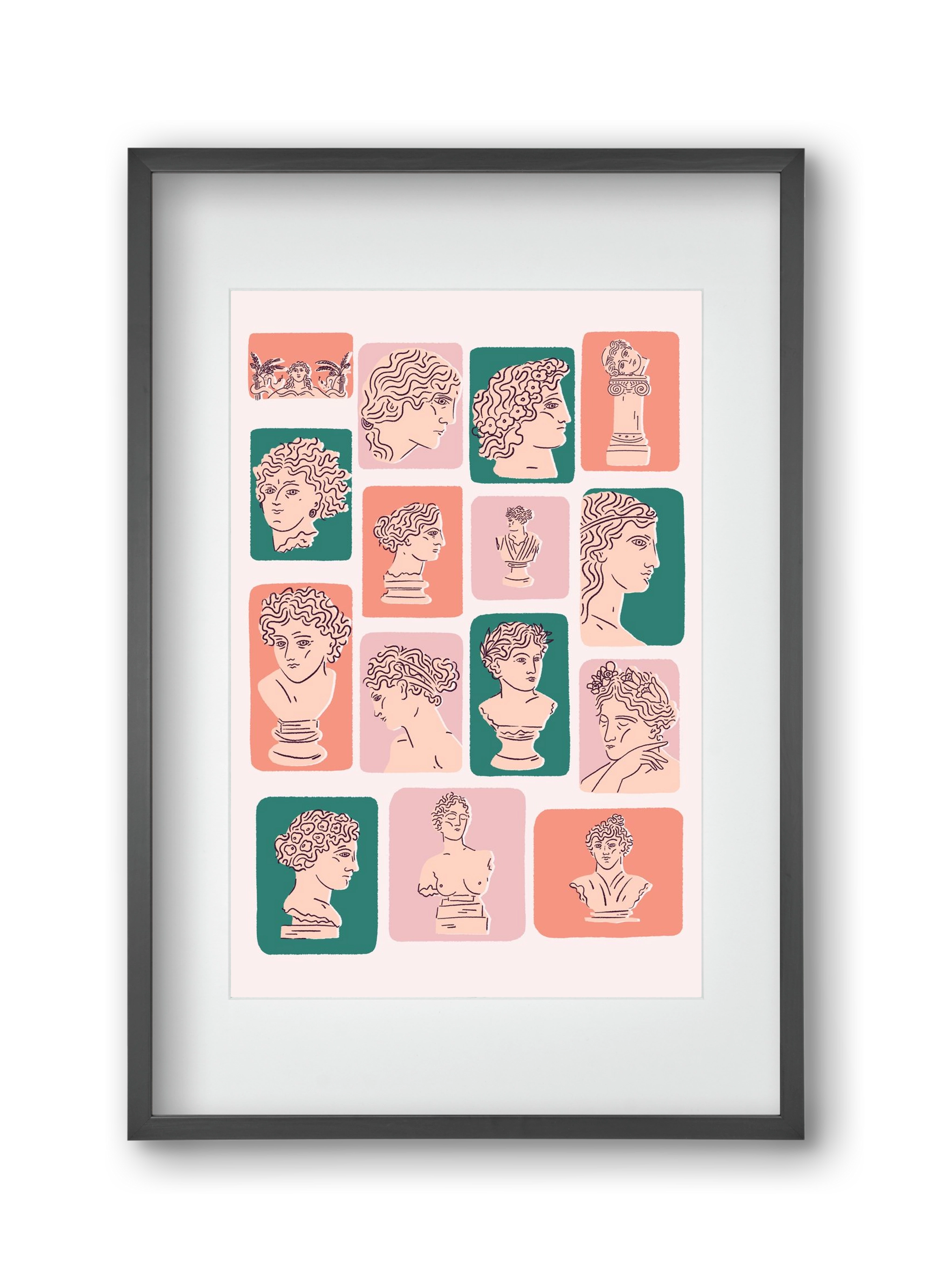 Ancient Faces, 30x45 cm (20x30 cm), Fekete keret, paszpartuval