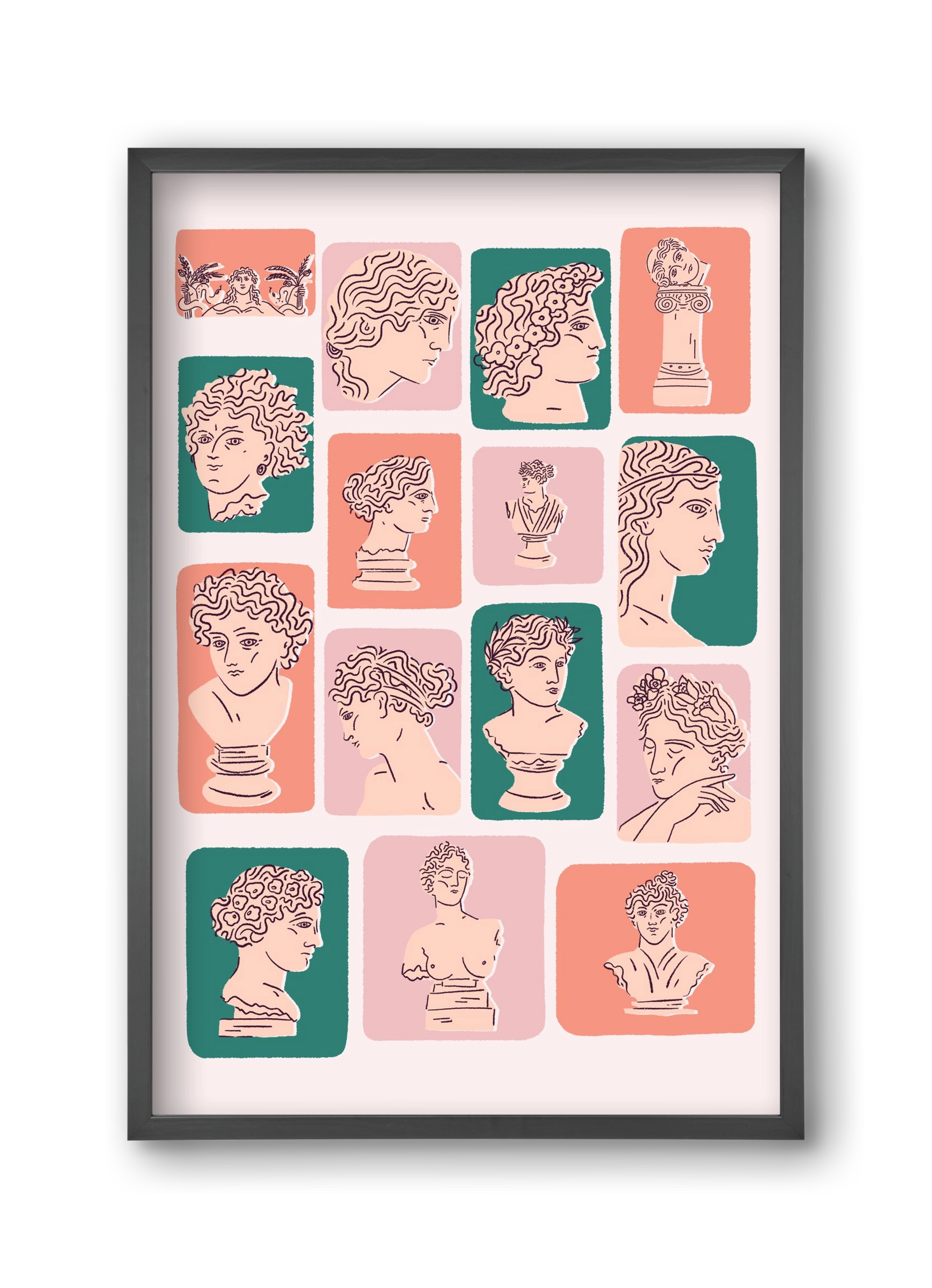 Ancient Faces, 30x45 cm (30x45 cm), Fekete keret