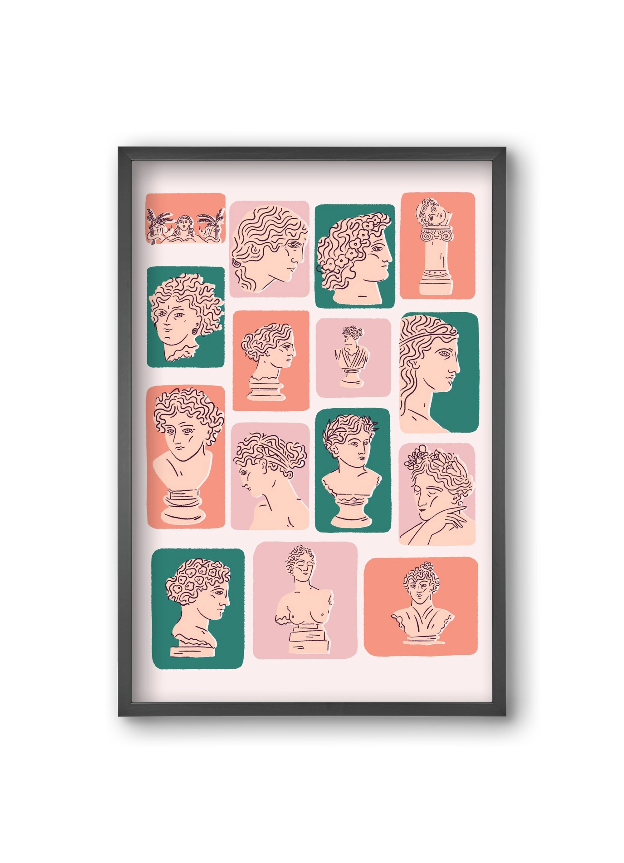 Ancient Faces, 20x30 cm (20x30 cm), Fekete keret