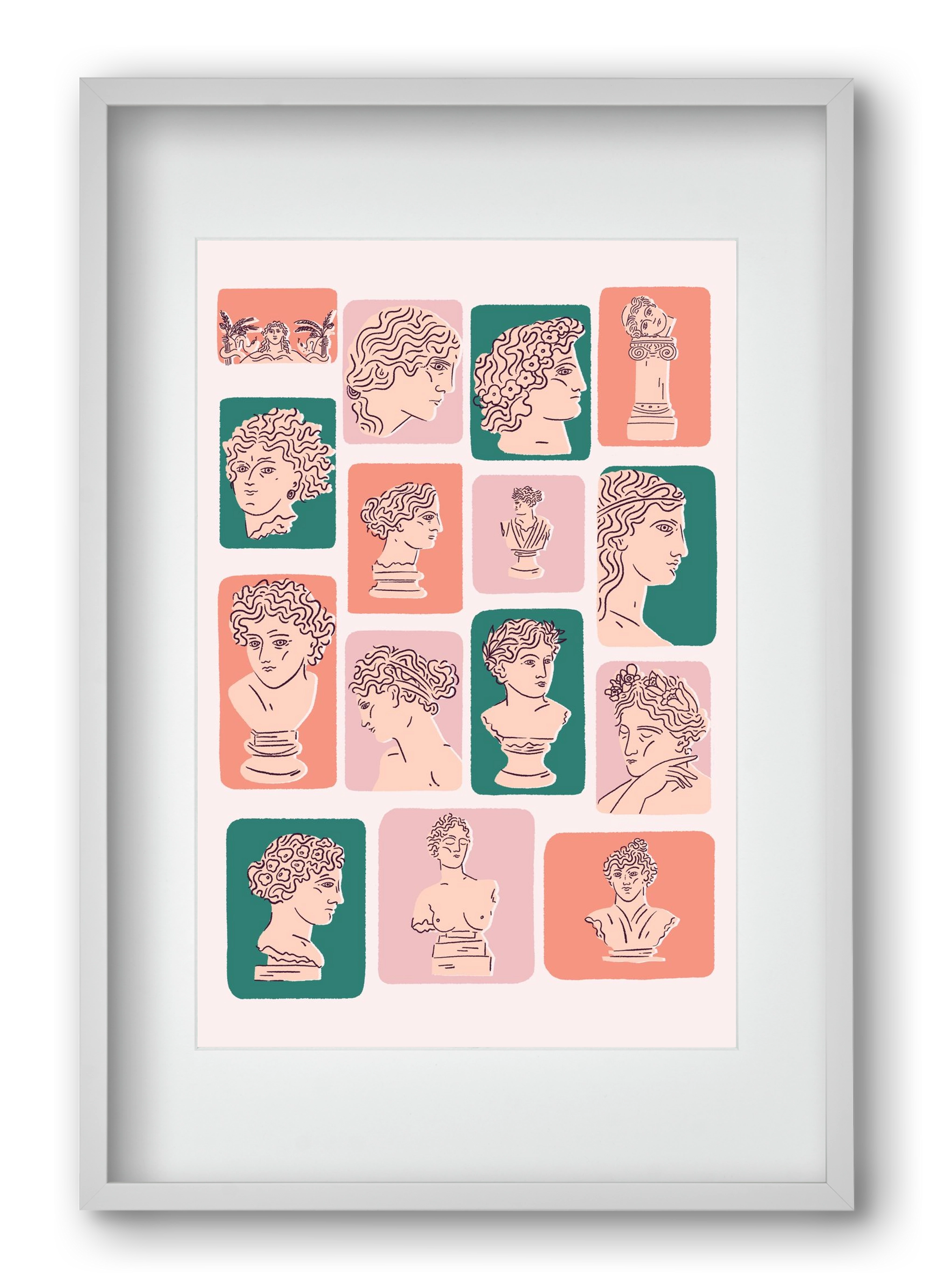 Ancient Faces, 40x60 cm (30x45 cm), Fehér keret, paszpartuval