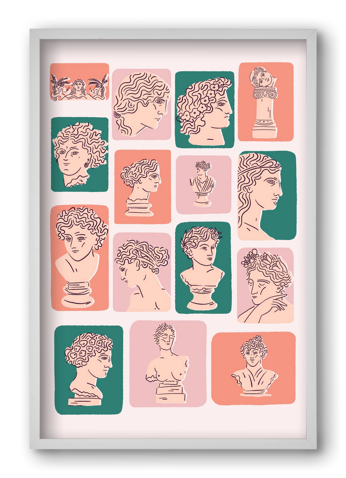 Ancient Faces, 40x60 cm (40x60 cm), Fehér keret