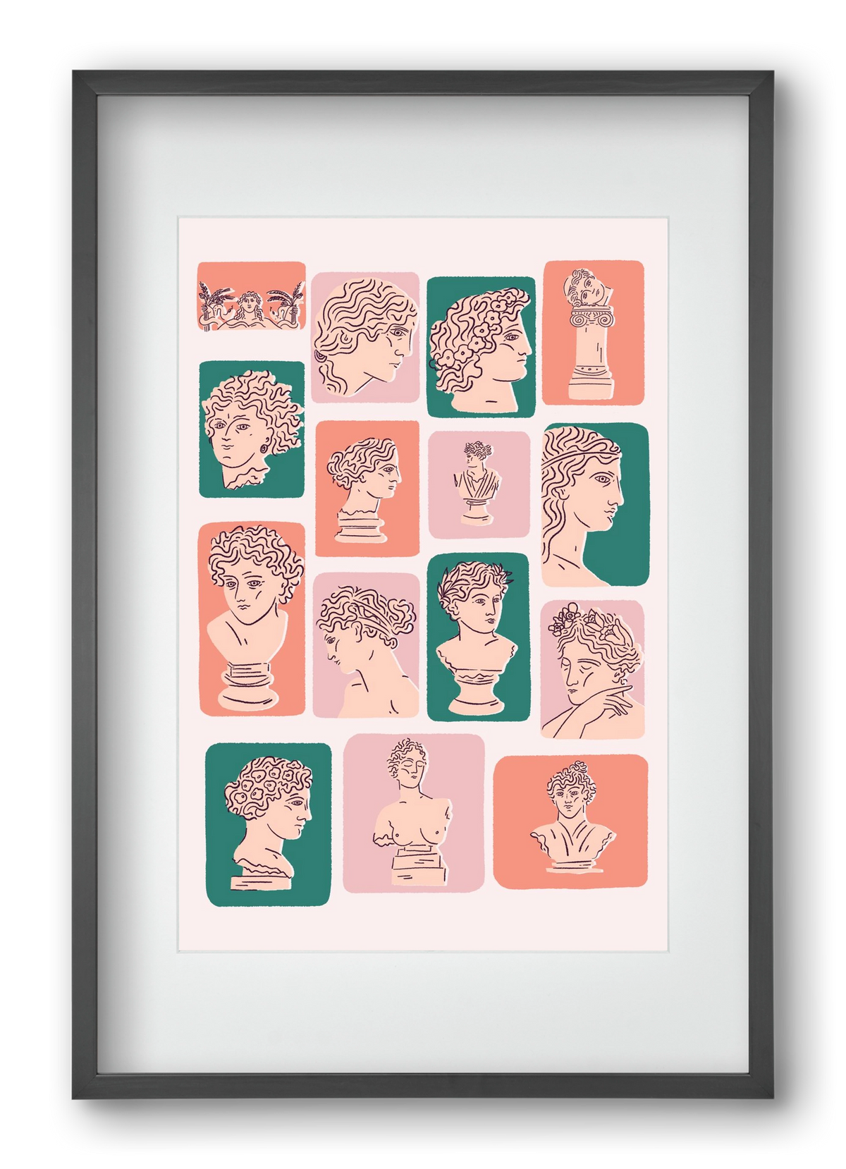 Ancient Faces, 40x60 cm (30x45 cm), Fekete keret, paszpartuval