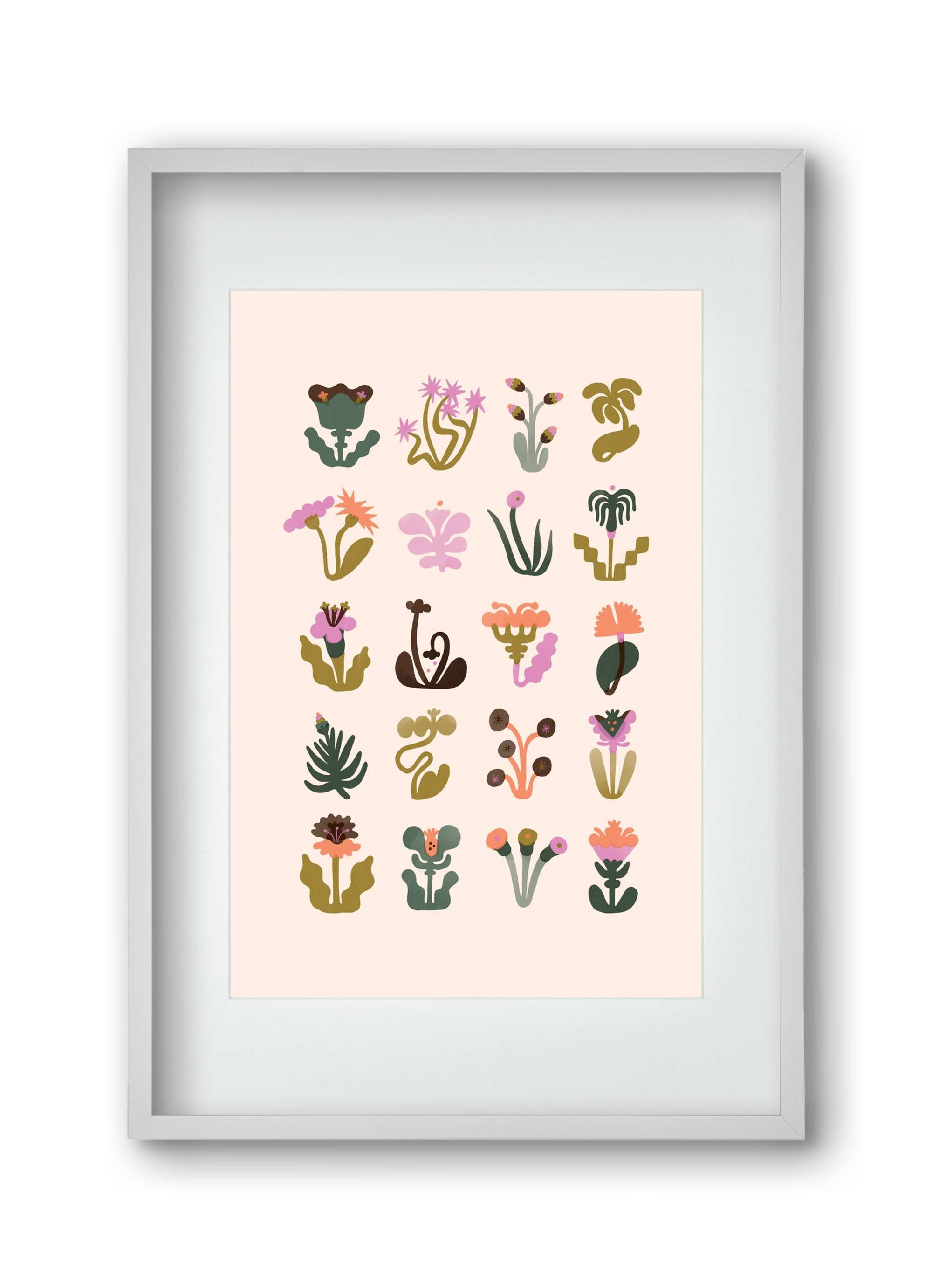 Bloom, 30x45 cm (20x30 cm), Fehér keret, paszpartuval