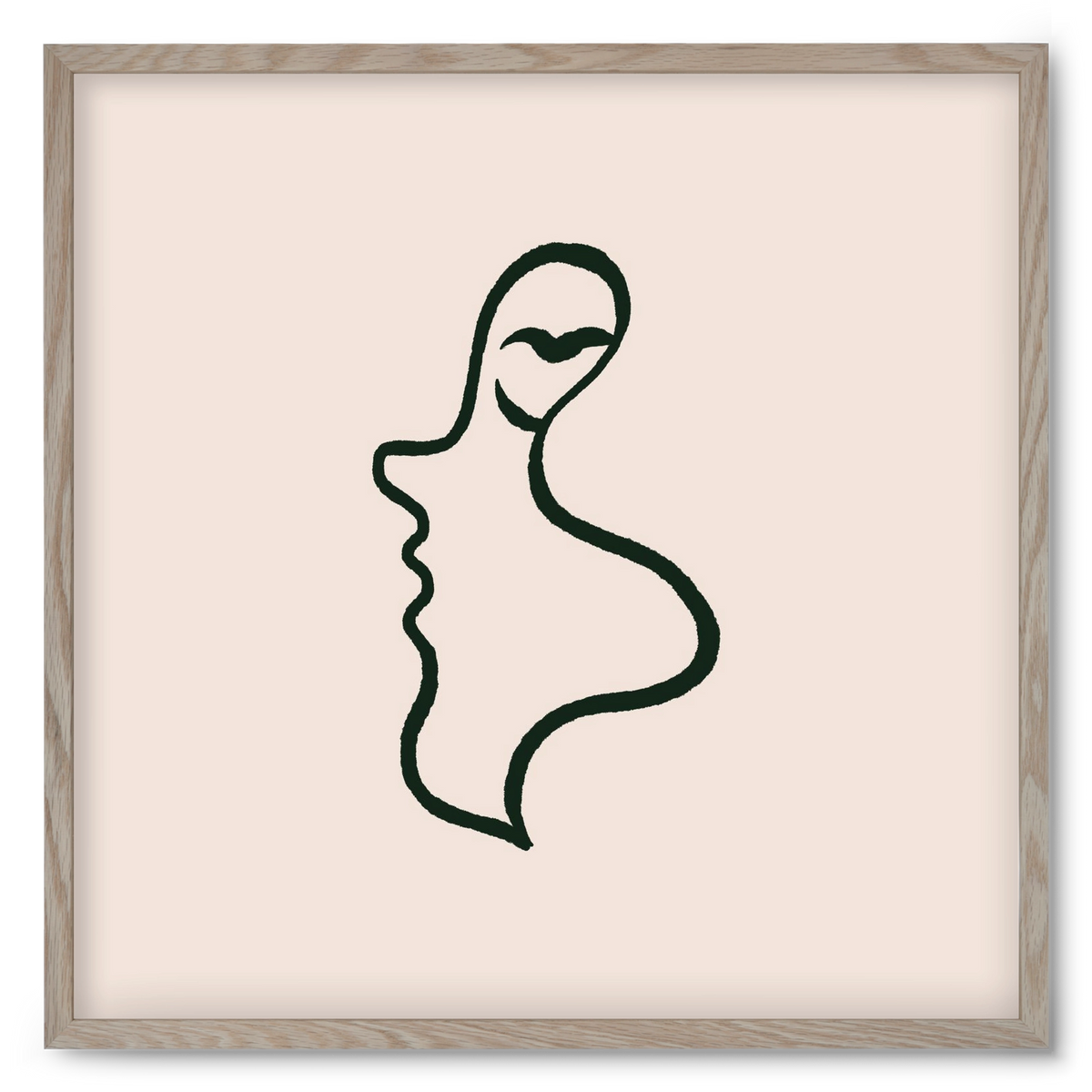 Silence, 50x50 cm (50x50 cm), Tölgy keret