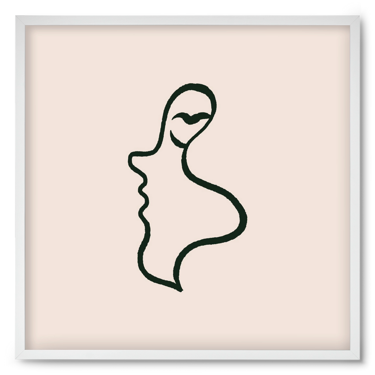 Silence, 50x50 cm (50x50 cm), Fehér keret