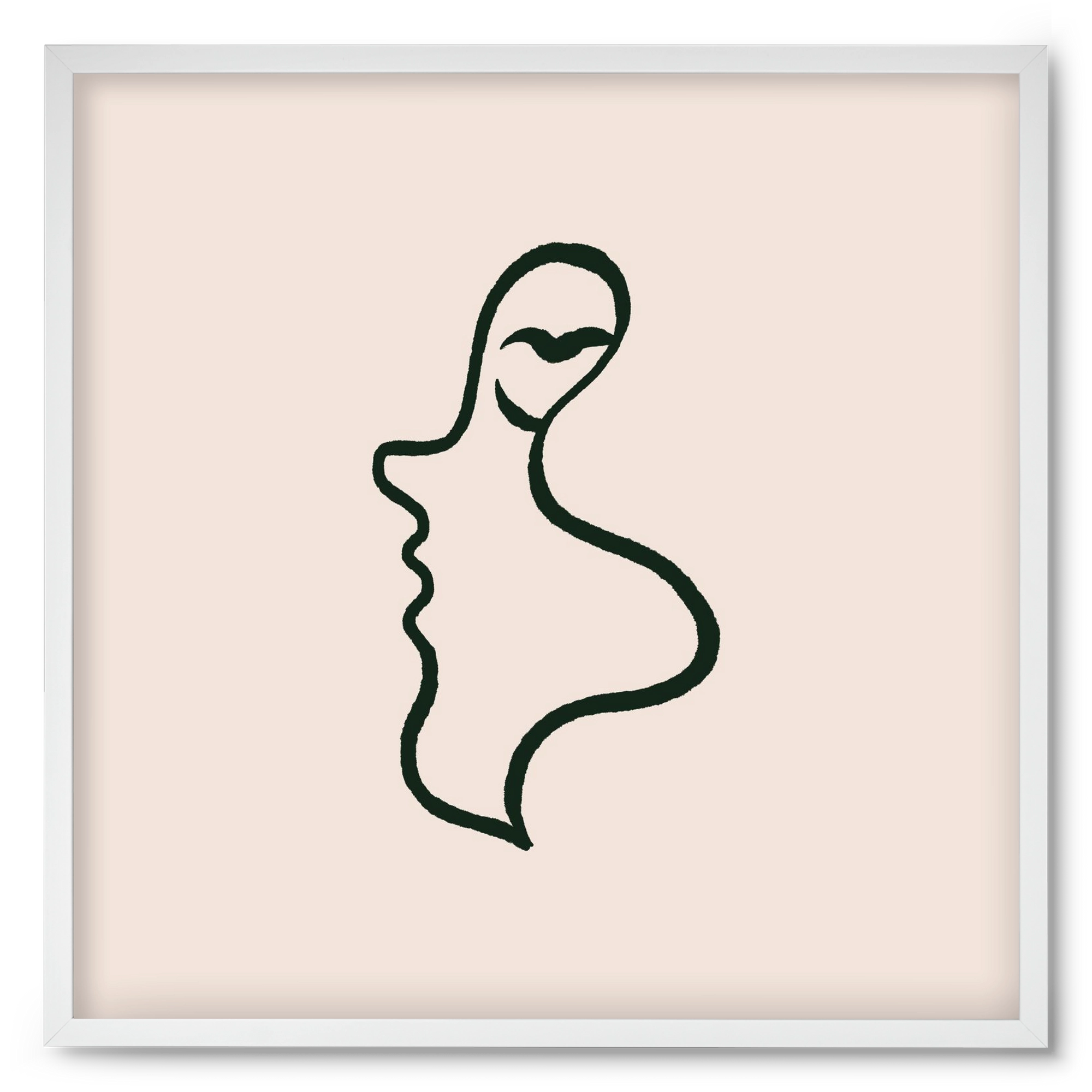 Silence, 50x50 cm (50x50 cm), Fehér keret