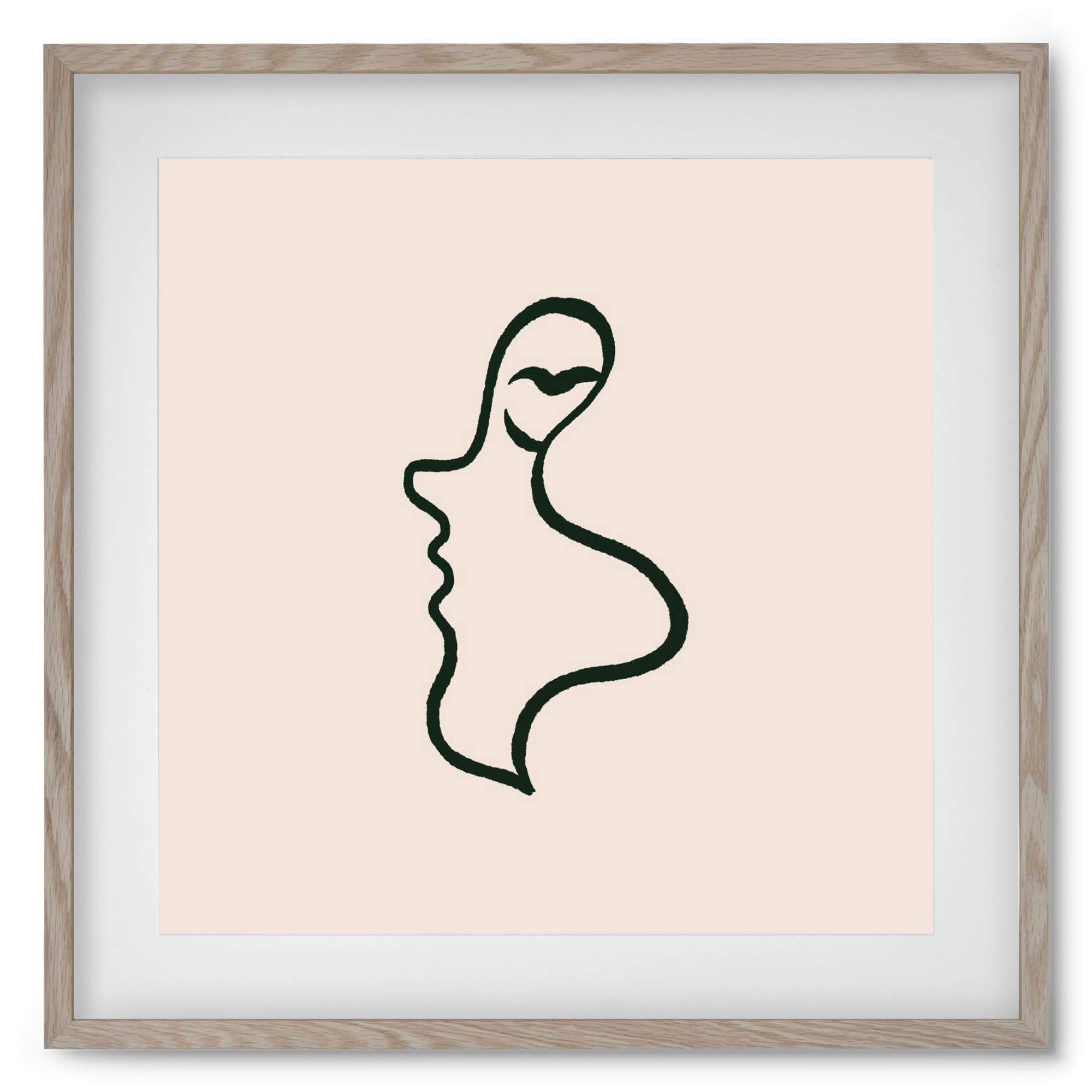 Silence, 50x50 cm (40x40 cm), Tölgy keret, paszpartuval