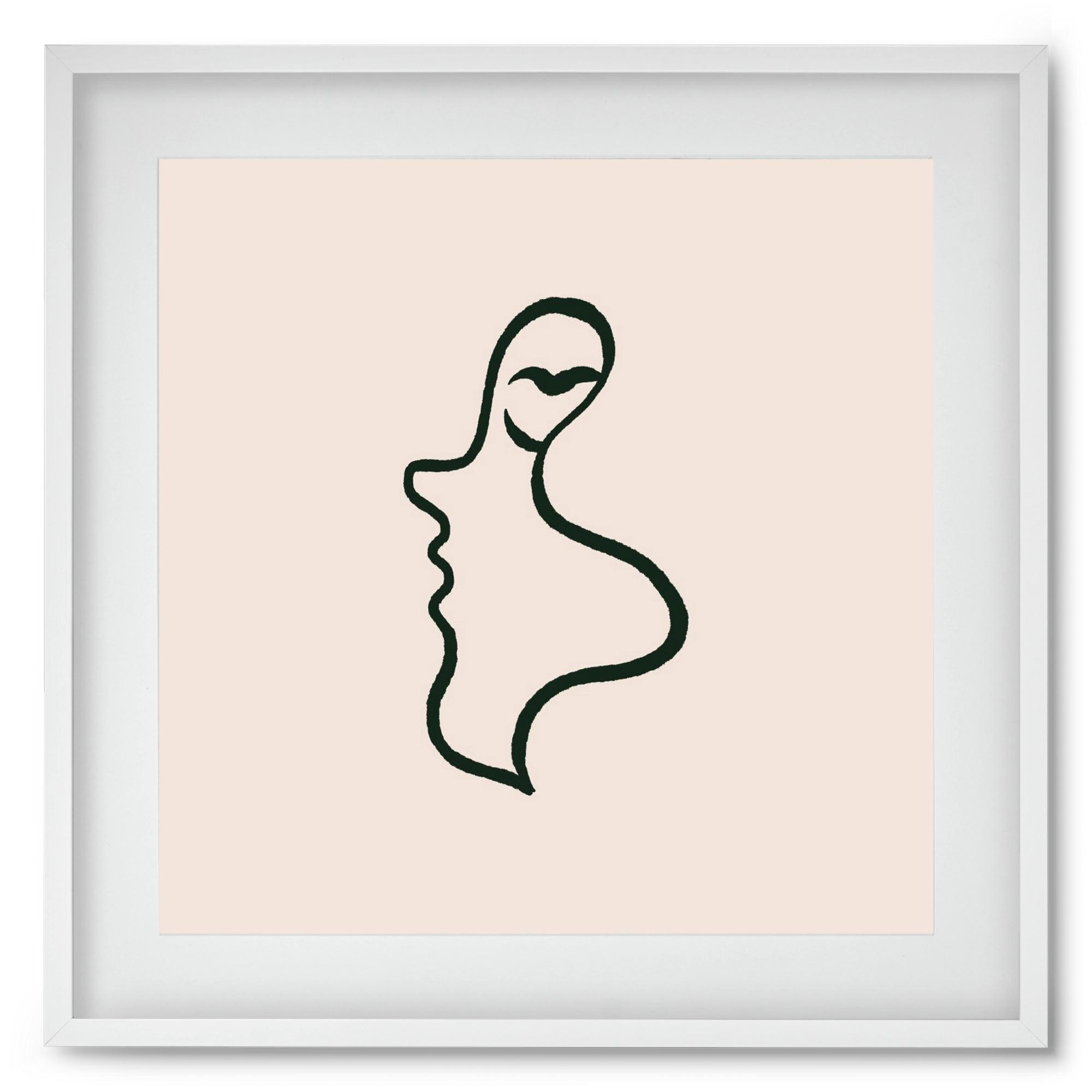 Silence, 50x50 cm (40x40 cm), Fehér keret, paszpartuval