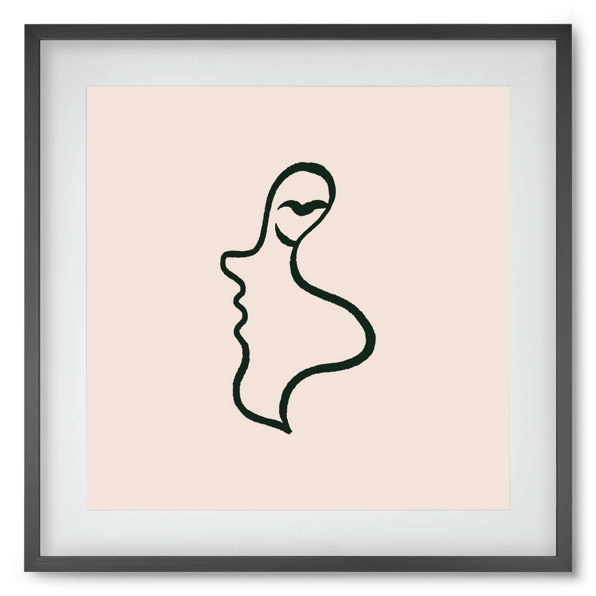 Silence, 50x50 cm (40x40 cm), Fekete keret, paszpartuval