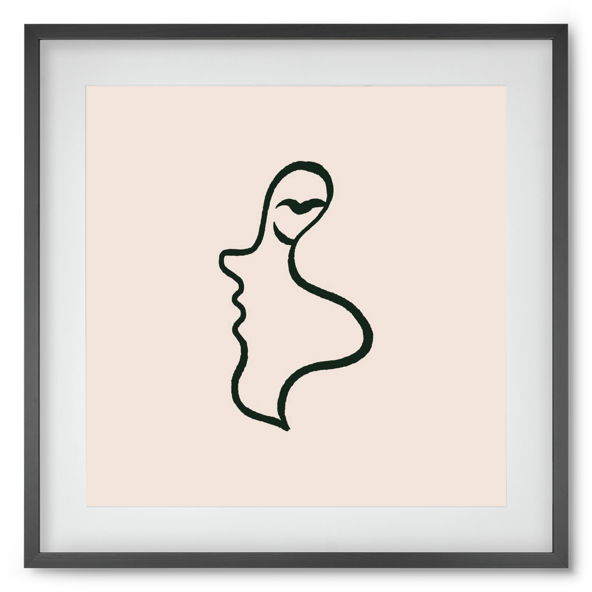 Silence, 50x50 cm (40x40 cm), Fekete keret, paszpartuval