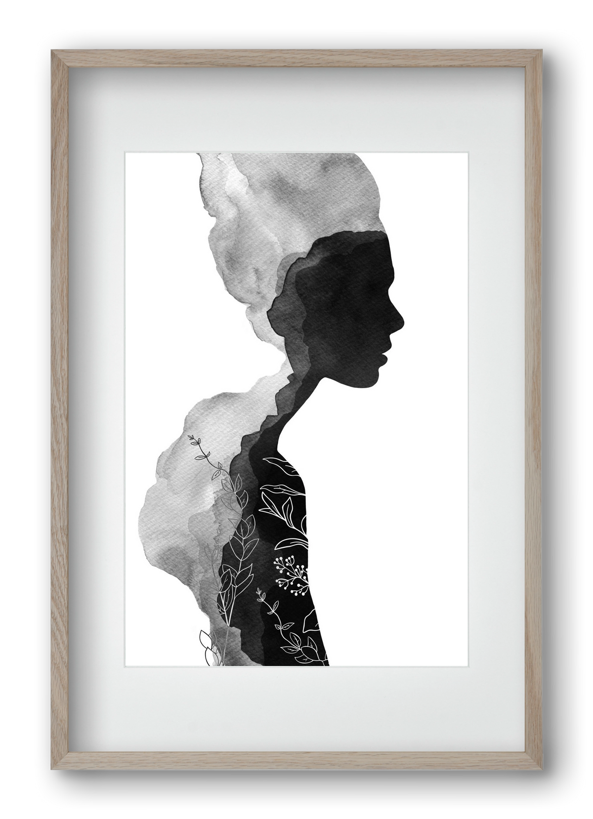 Her, 40x60 cm (30x45 cm), Tölgy keret, paszpartuval