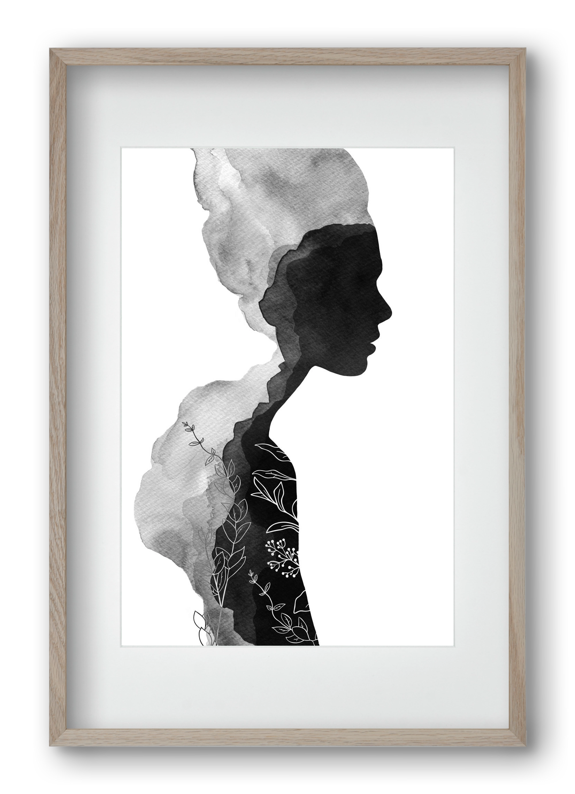 Her, 40x60 cm (30x45 cm), Tölgy keret, paszpartuval