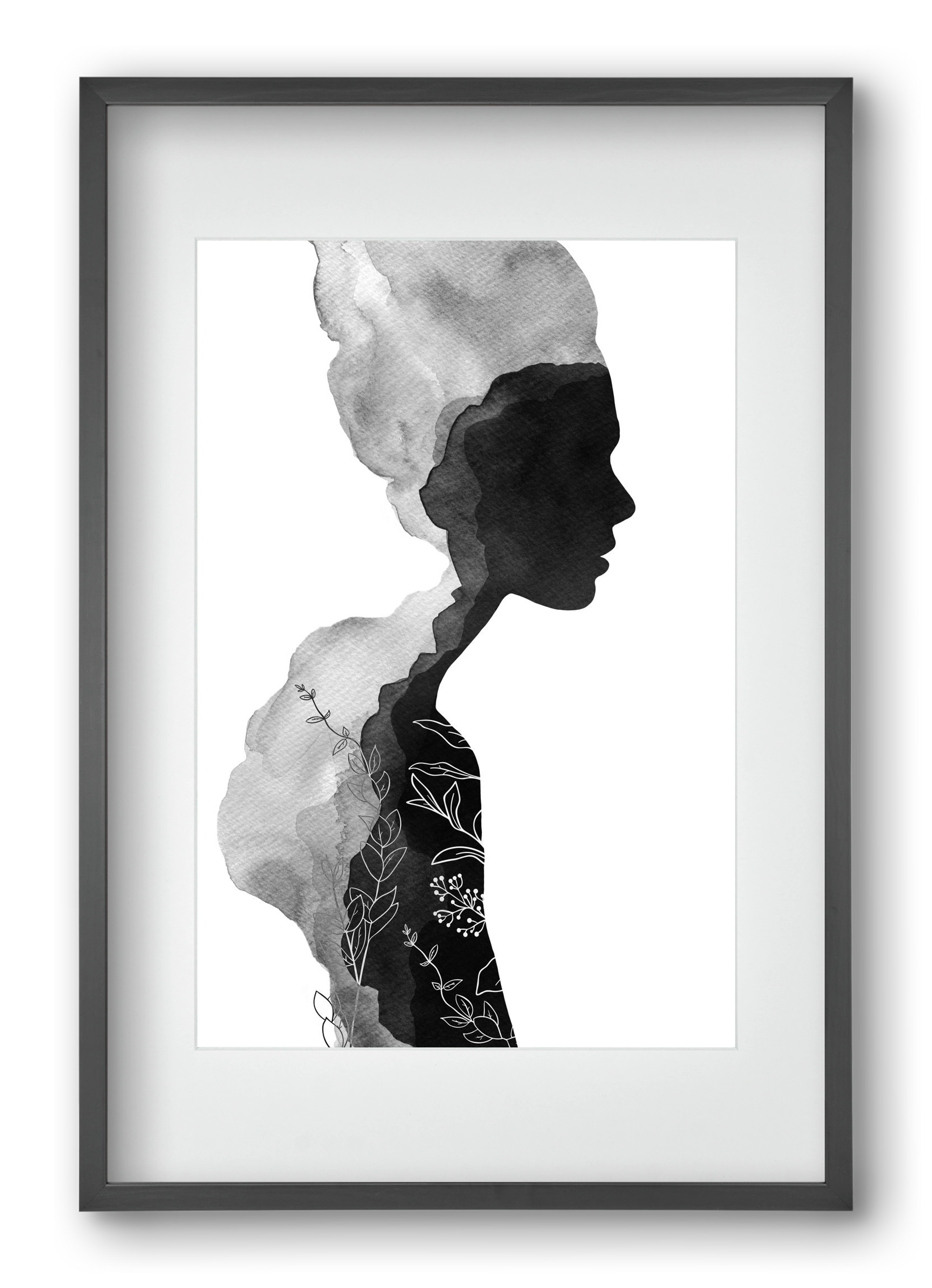 Her, 40x60 cm (30x45 cm), Fekete keret, paszpartuval