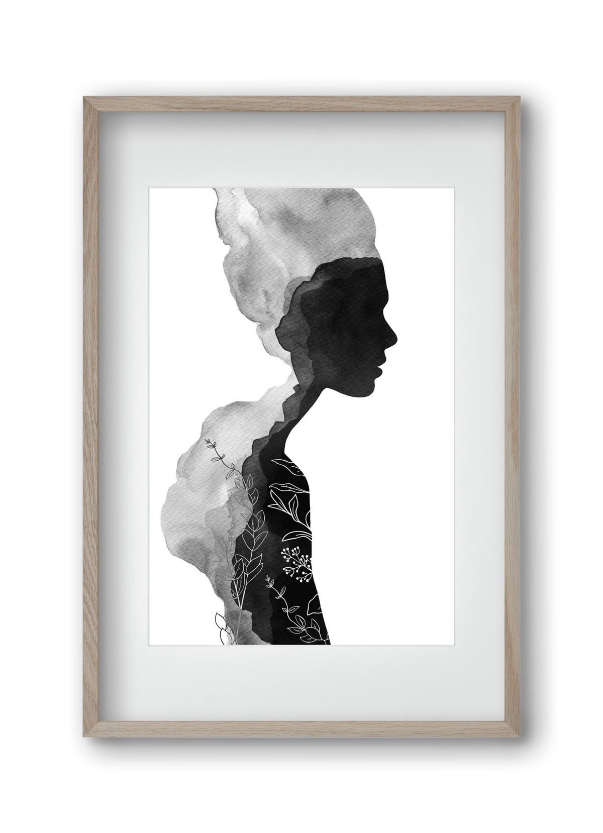 Her, 30x45 cm (20x30 cm), Tölgy keret, paszpartuval