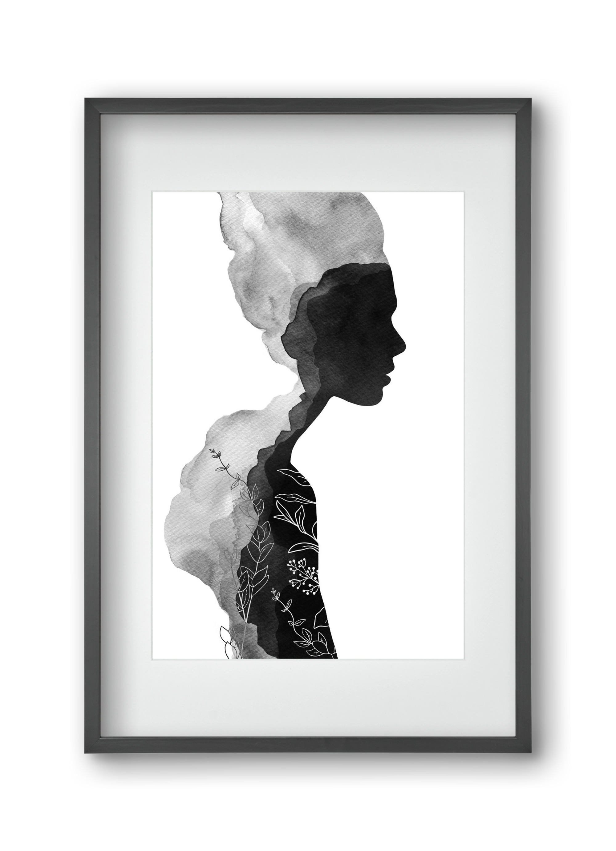 Her, 30x45 cm (20x30 cm), Fekete keret, paszpartuval