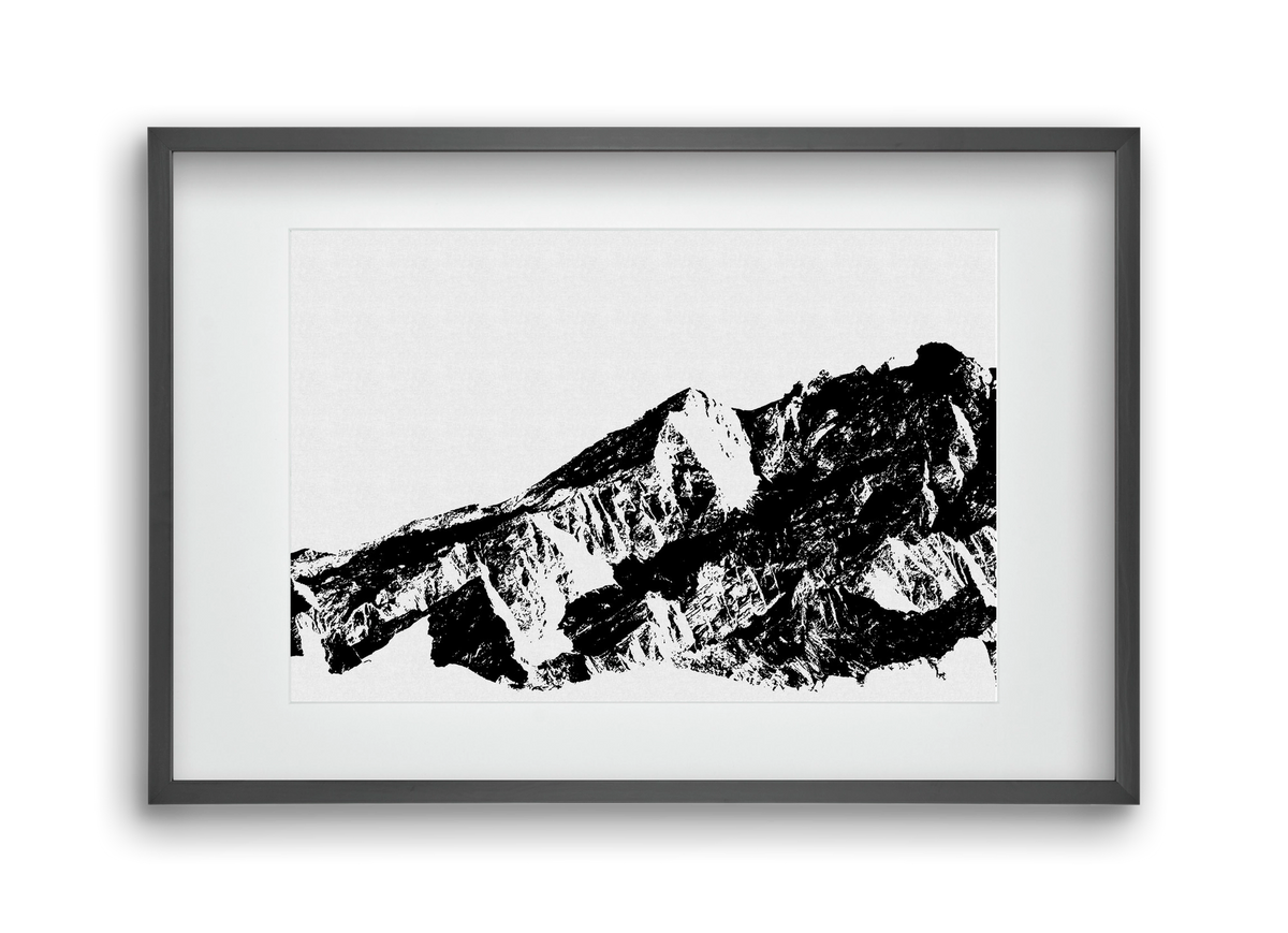 Mountains I., 45x30 cm (30x20 cm), Fekete keret, paszpartuval