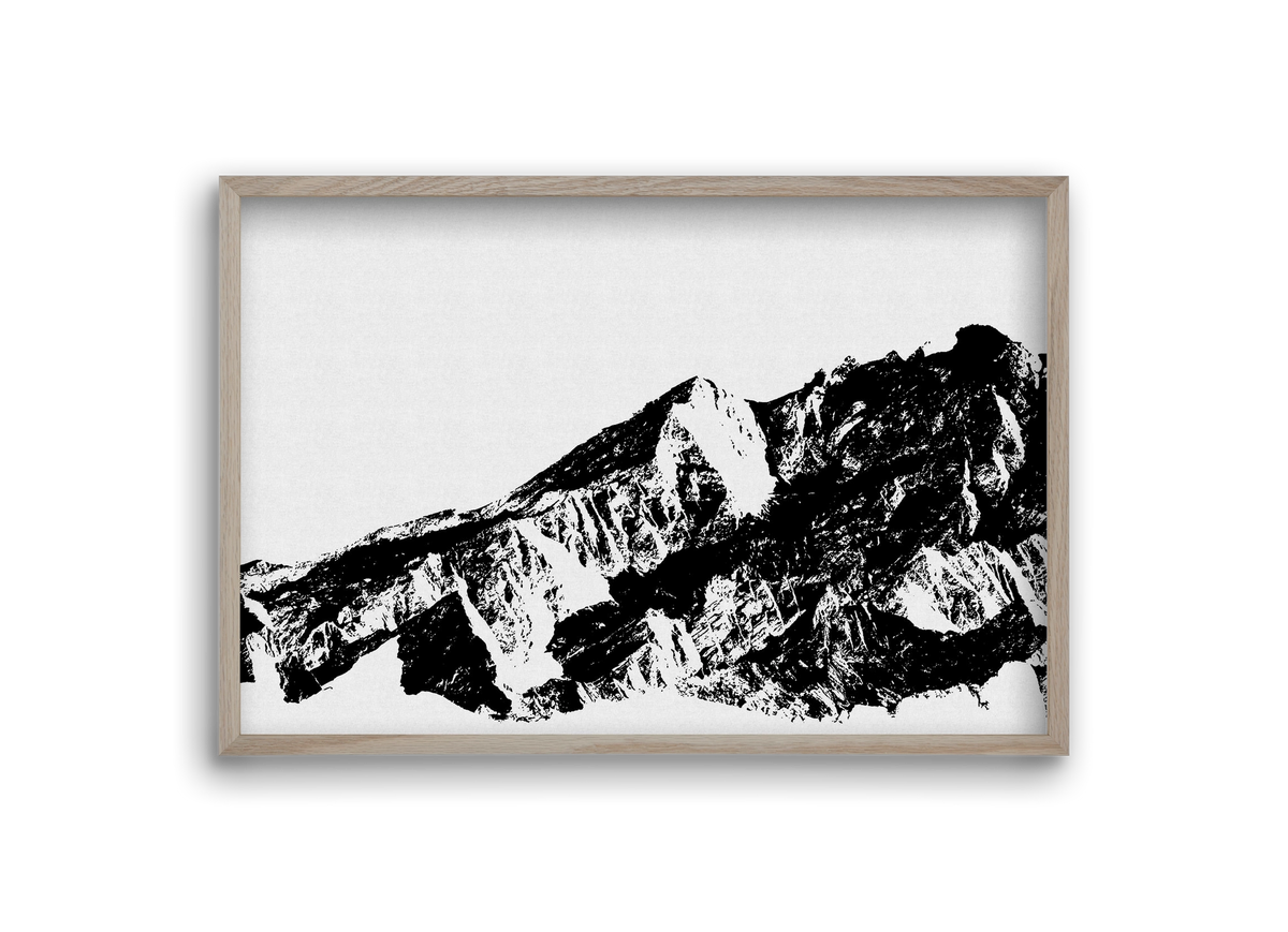 Mountains I., 30x20 cm (30x20 cm), Tölgy keret