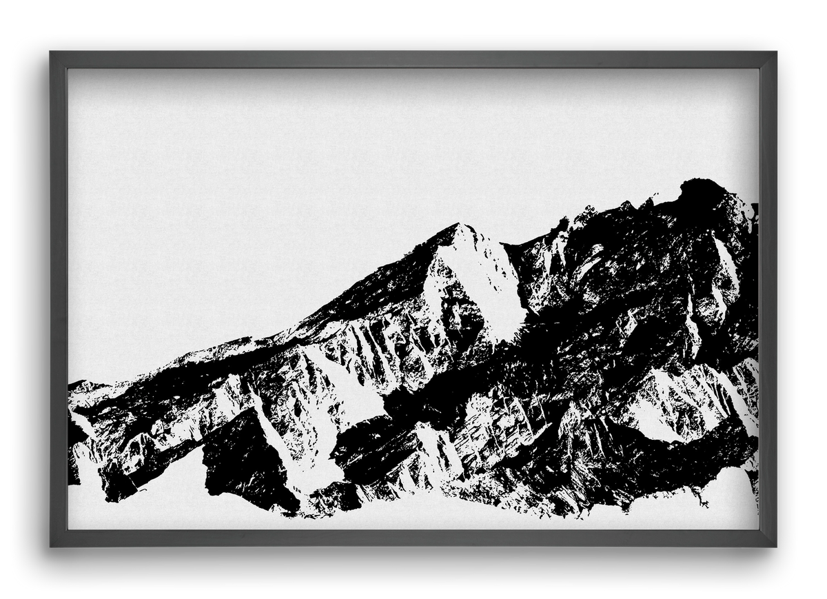 Mountains I., 60x40 cm (60x40 cm), Fekete keret