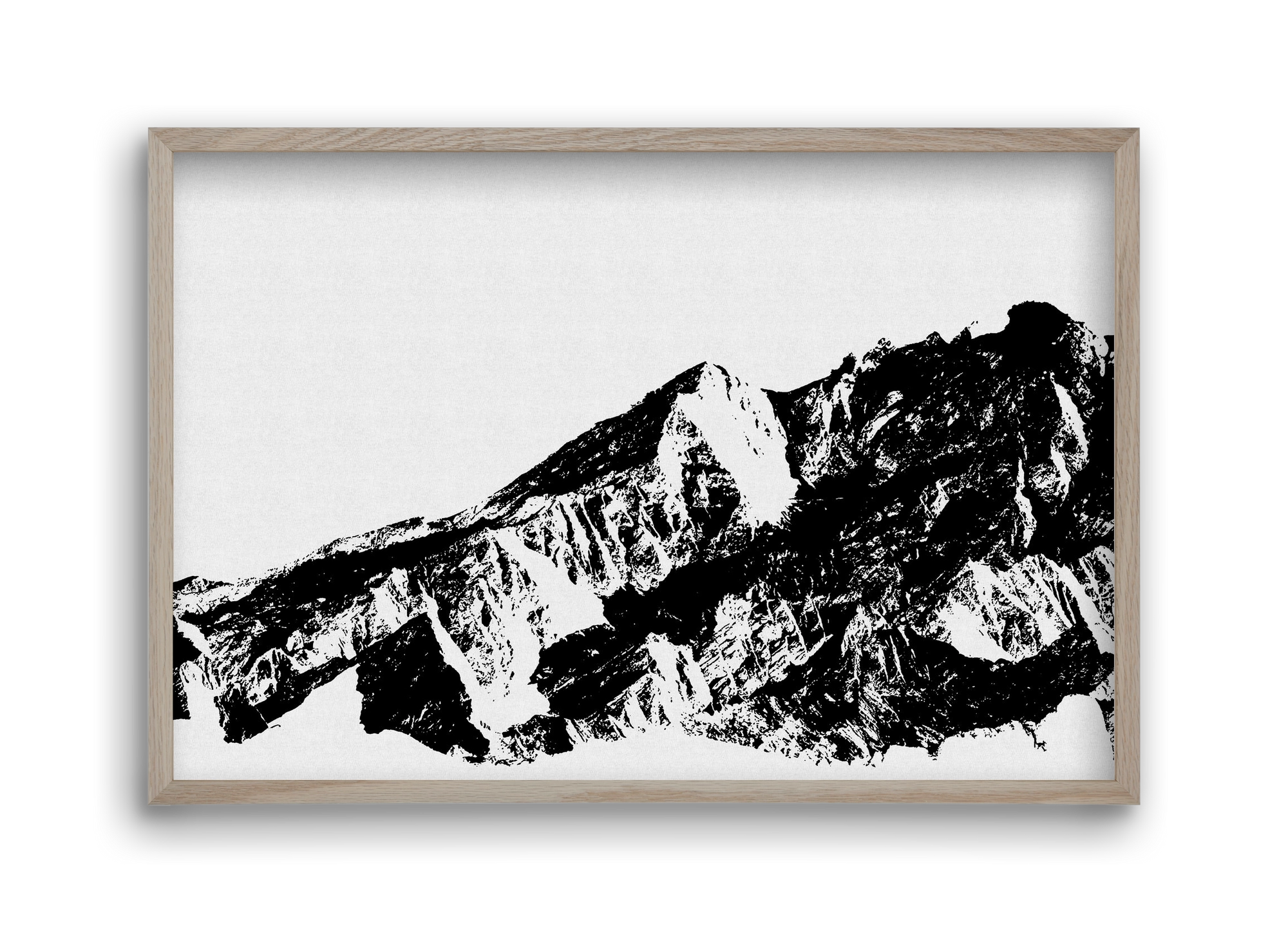 Mountains I., 45x30 cm (45x30 cm), Tölgy keret