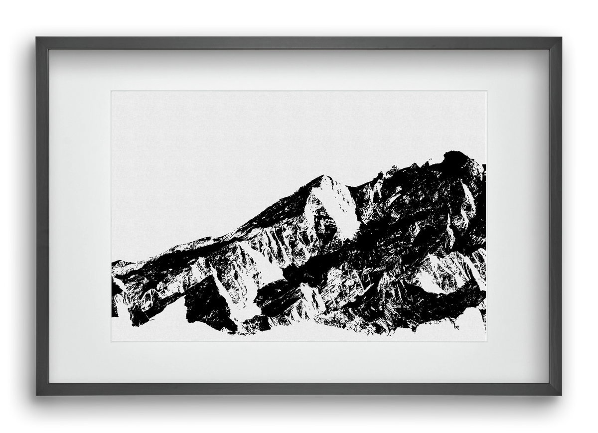 Mountains I., 60x40 cm (45x30 cm), Fekete keret, paszpartuval