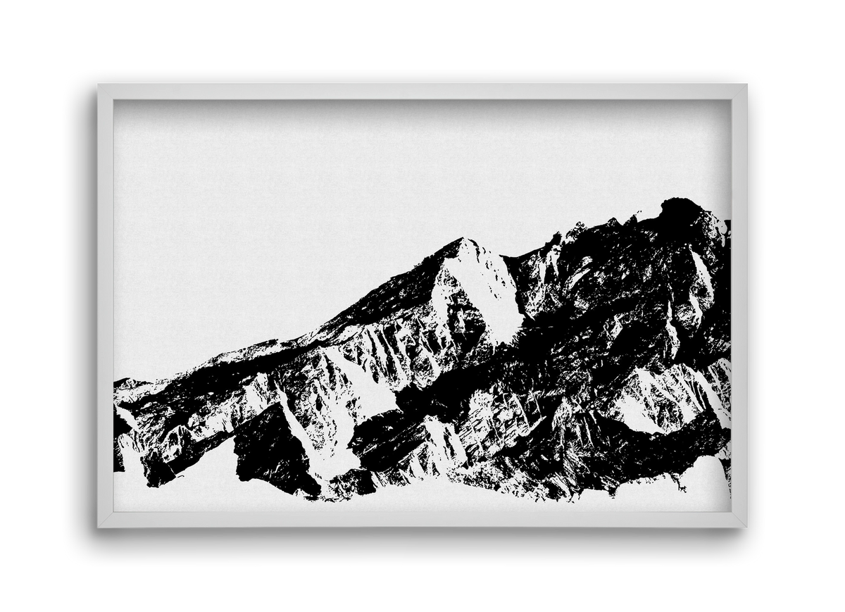 Mountains I., 45x30 cm (45x30 cm), Fehér keret