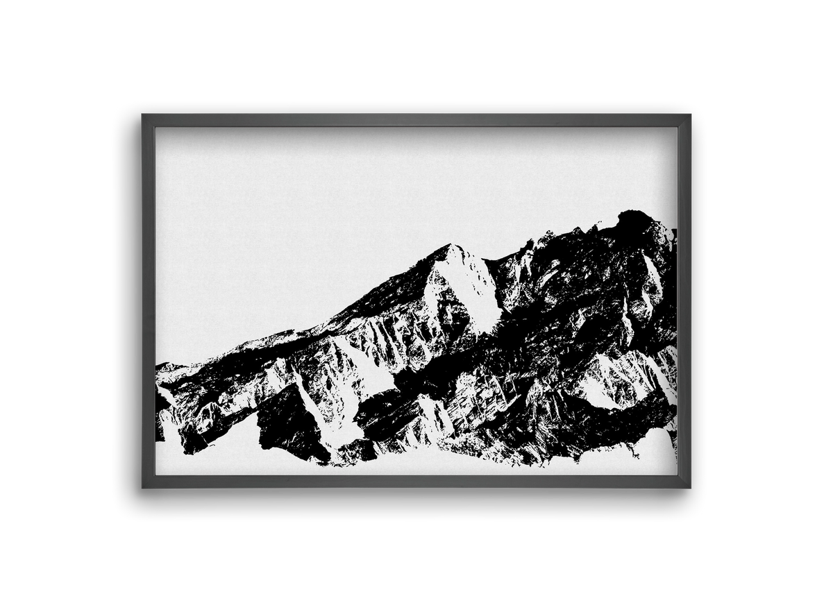 Mountains I., 30x20 cm (30x20 cm), Fekete keret
