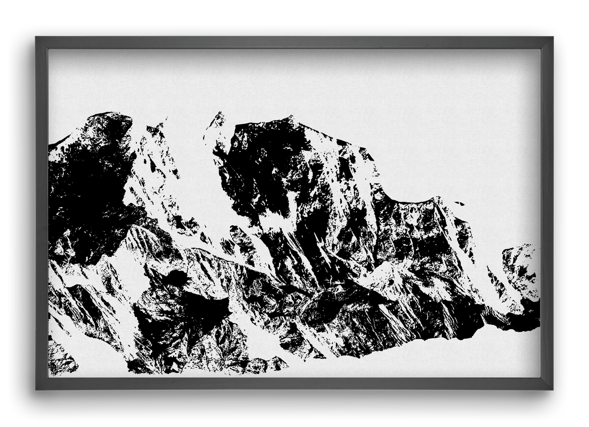Mountains II., 60x40 cm (60x40 cm), Fekete keret