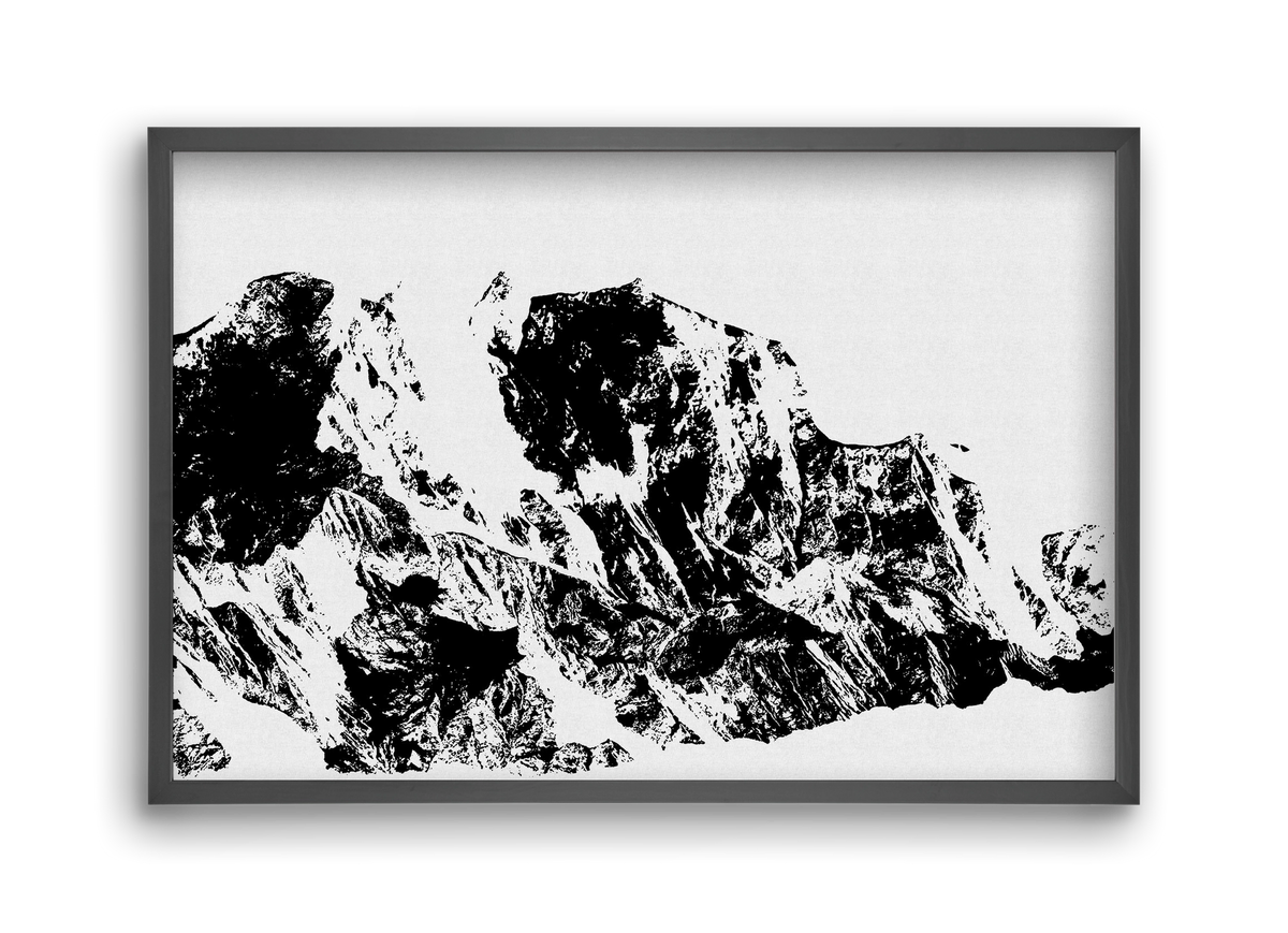 Mountains II., 45x30 cm (45x30 cm), Fekete keret